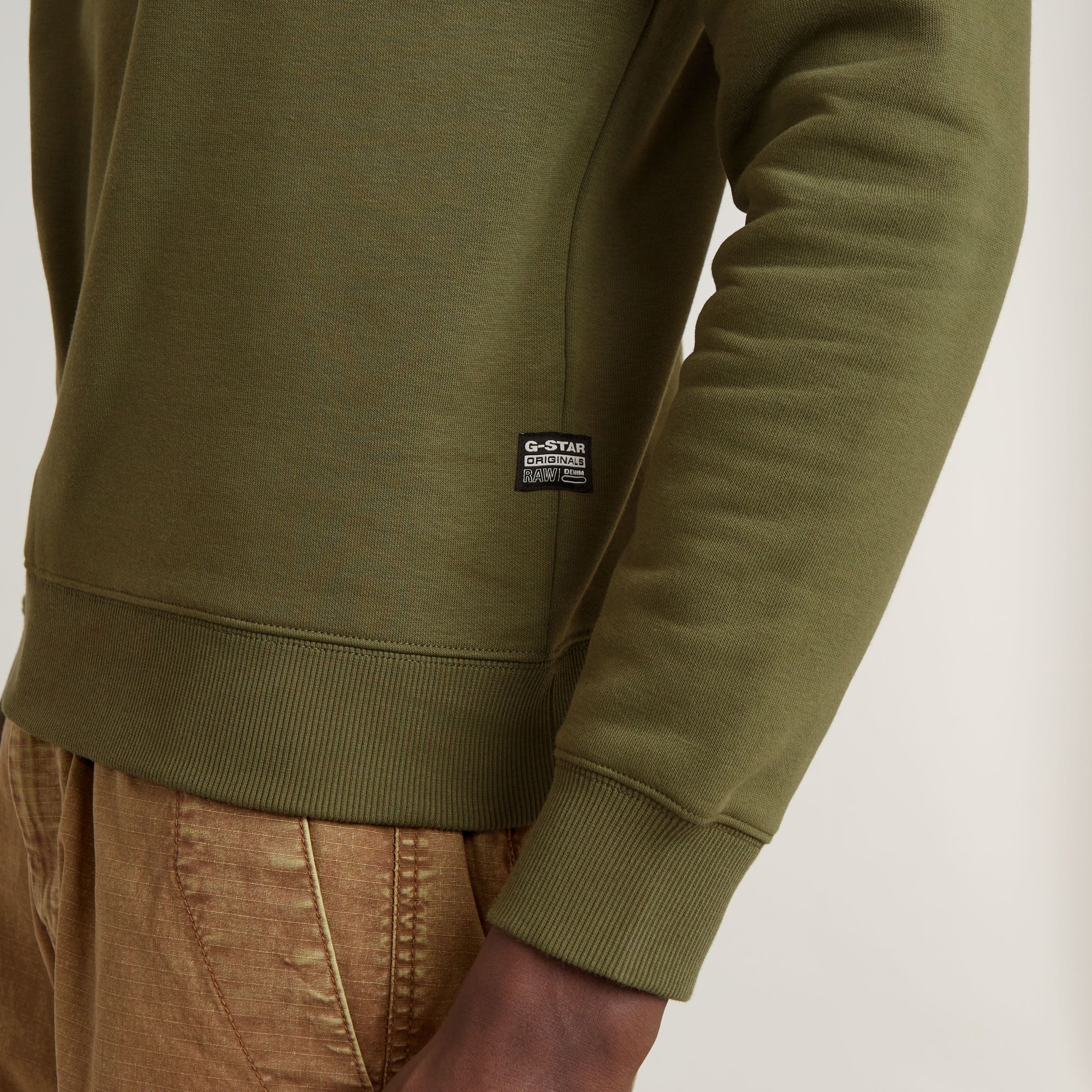 G-Star RAW Stacked Old Skool Logo Sweater Groen Heren
