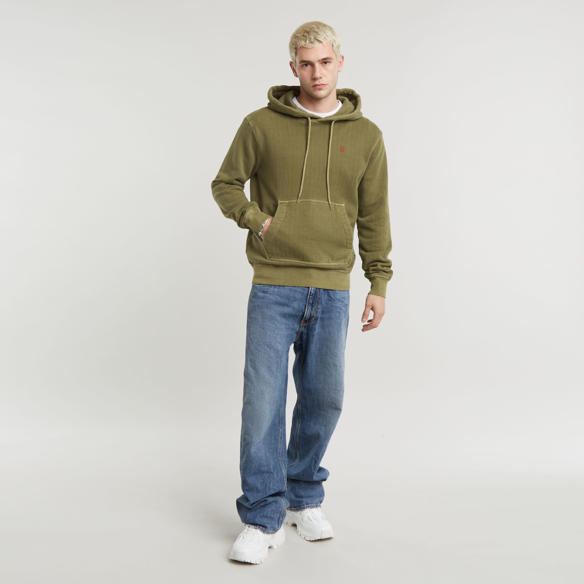 G-Star RAW Overdyed Hoodie Groen Heren