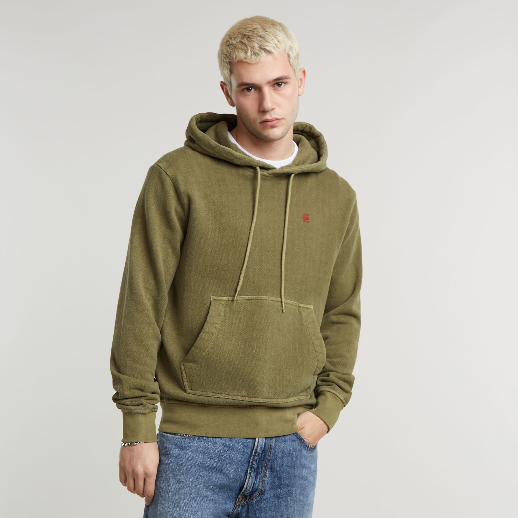 Overdyed Hoodie - Grün - Herren