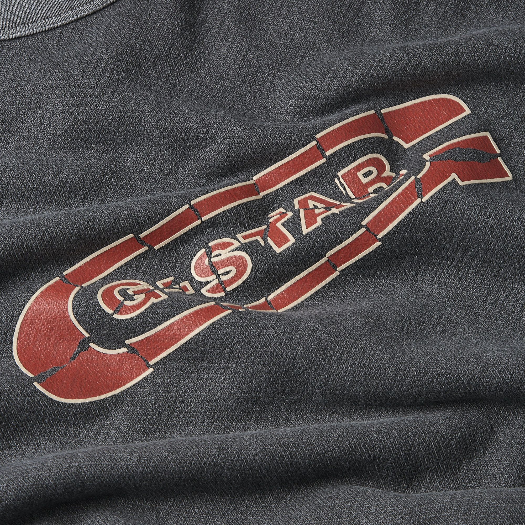 G-Star RAW Destroyed G Logo Washed Sweater Zwart Heren