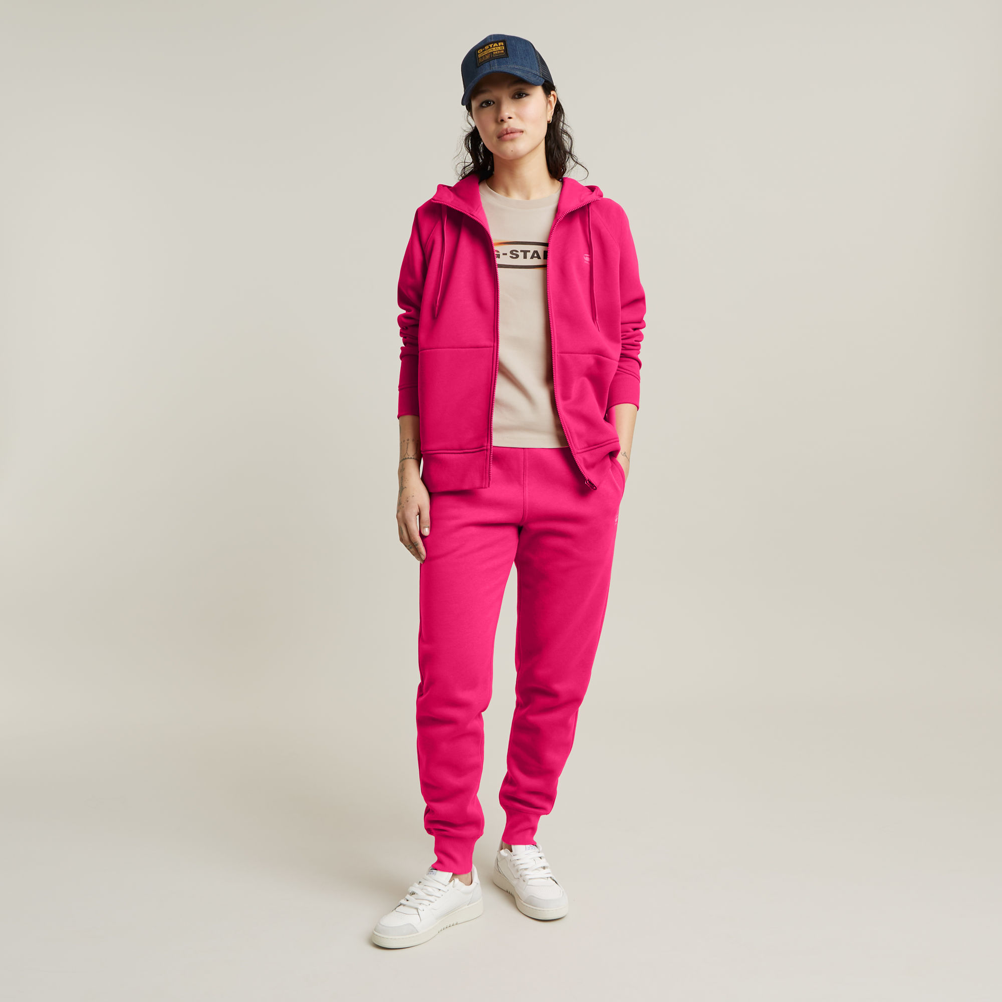 G-Star RAW Premium Core 2.1 Hoodie Met Rits Roze Dames