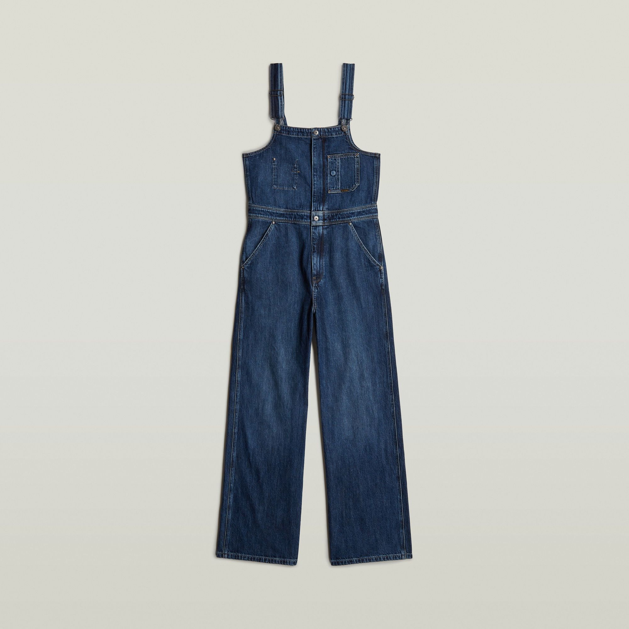G-Star RAW Straight Leg Zip Tuinbroek Donkerblauw Dames