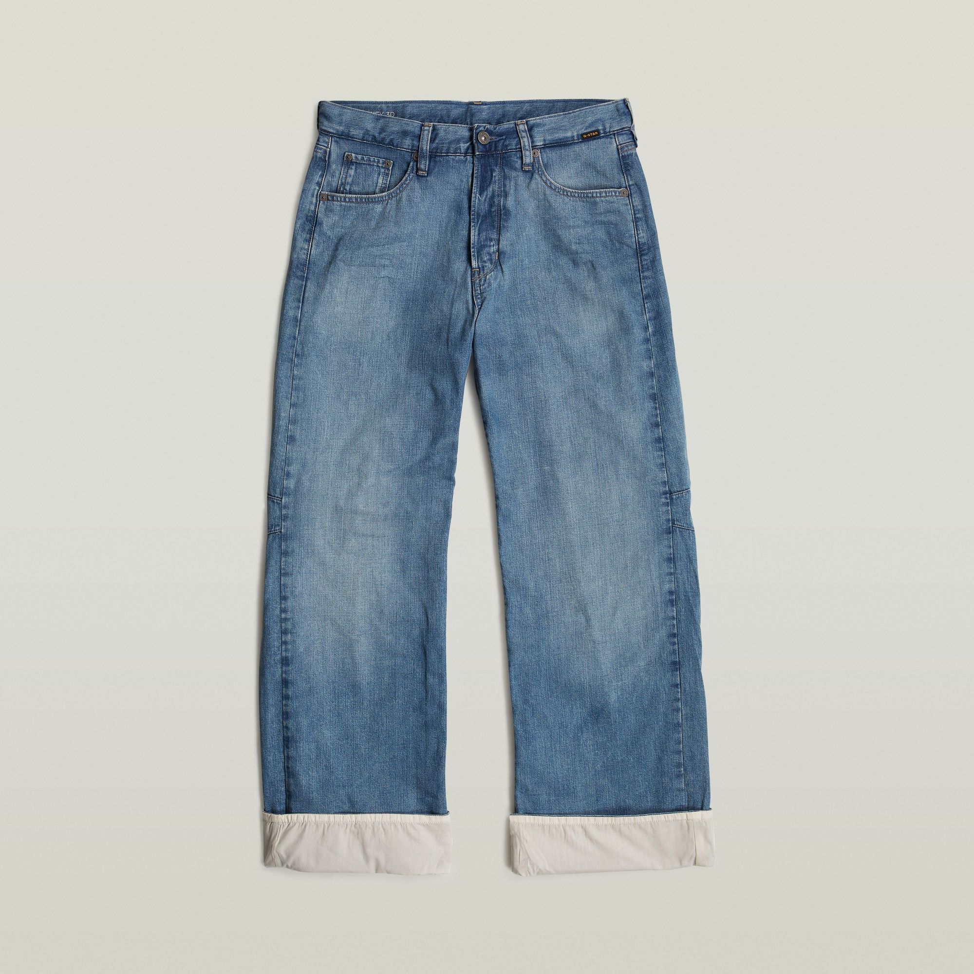 Thumbnail - Bowey Lined Loose Jeans - Mittelblau - Damen