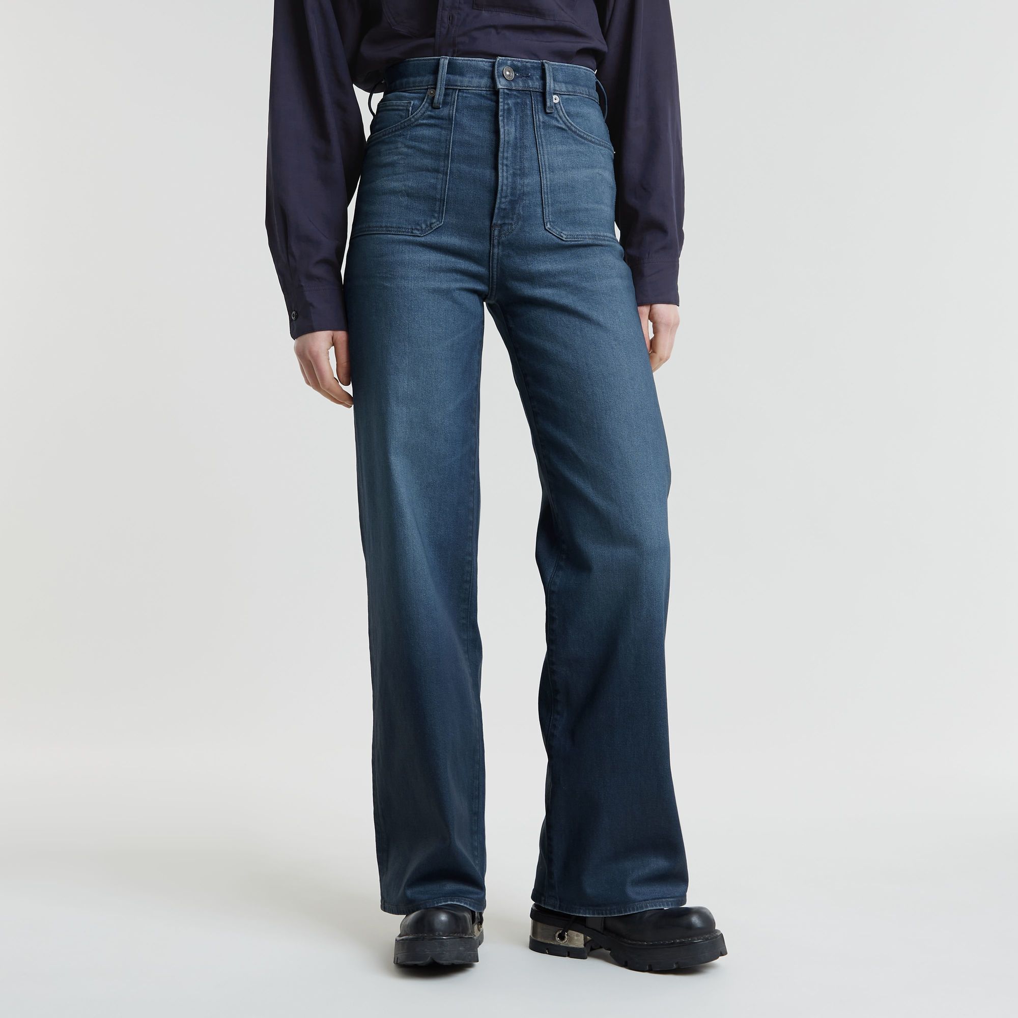 

Deck 2.0 High Loose Patch Pocket Jeans - Dark blue - Women