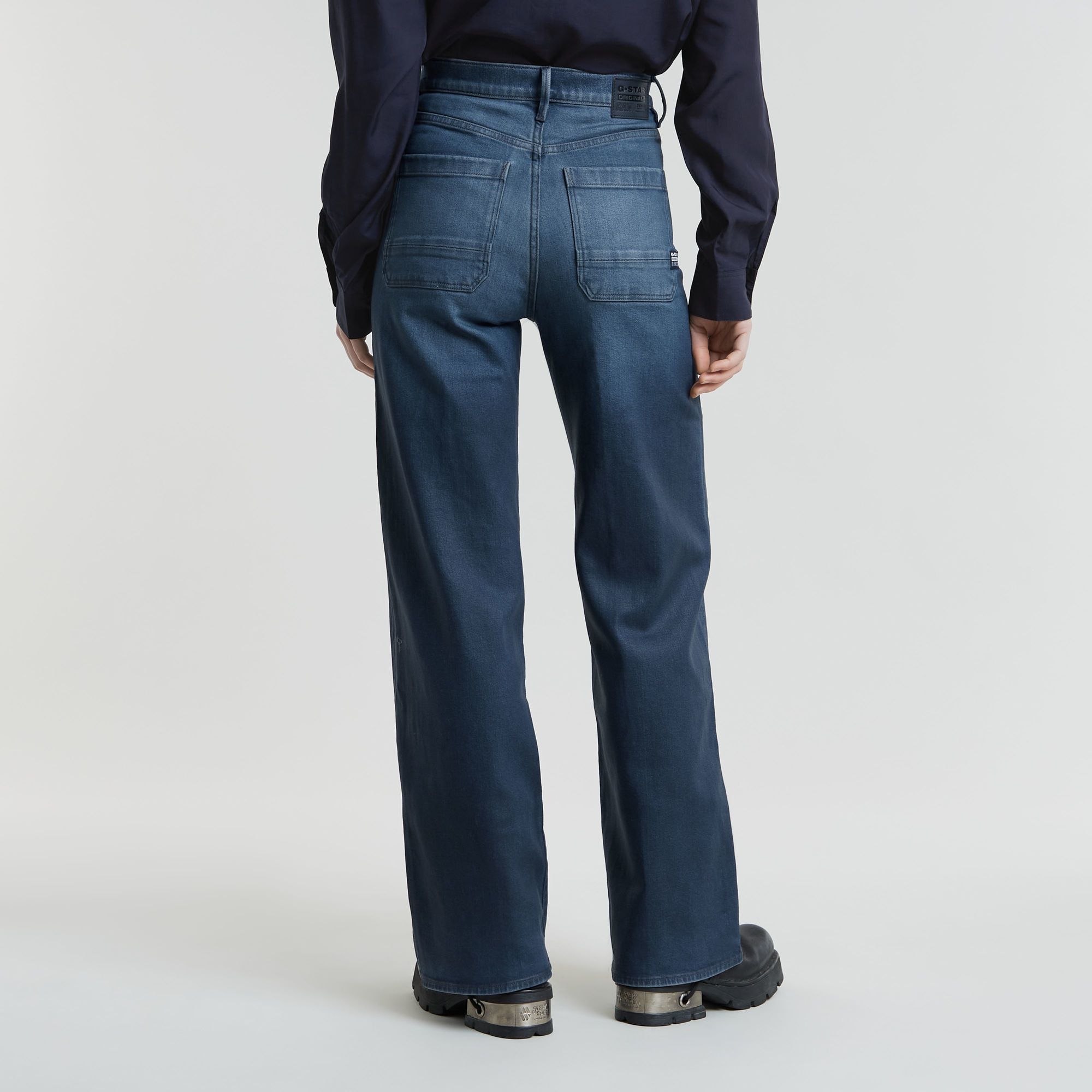 G-Star RAW Deck 2.0 High Loose Patch Pocket Jeans Donkerblauw Dames