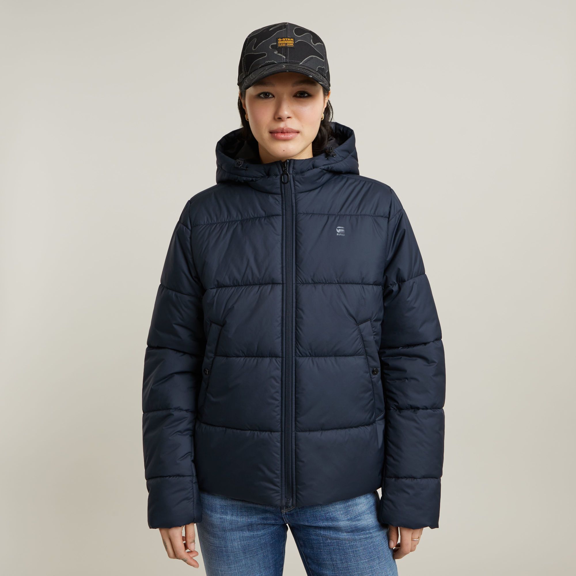 Short Puffer - Dunkelblau - Damen