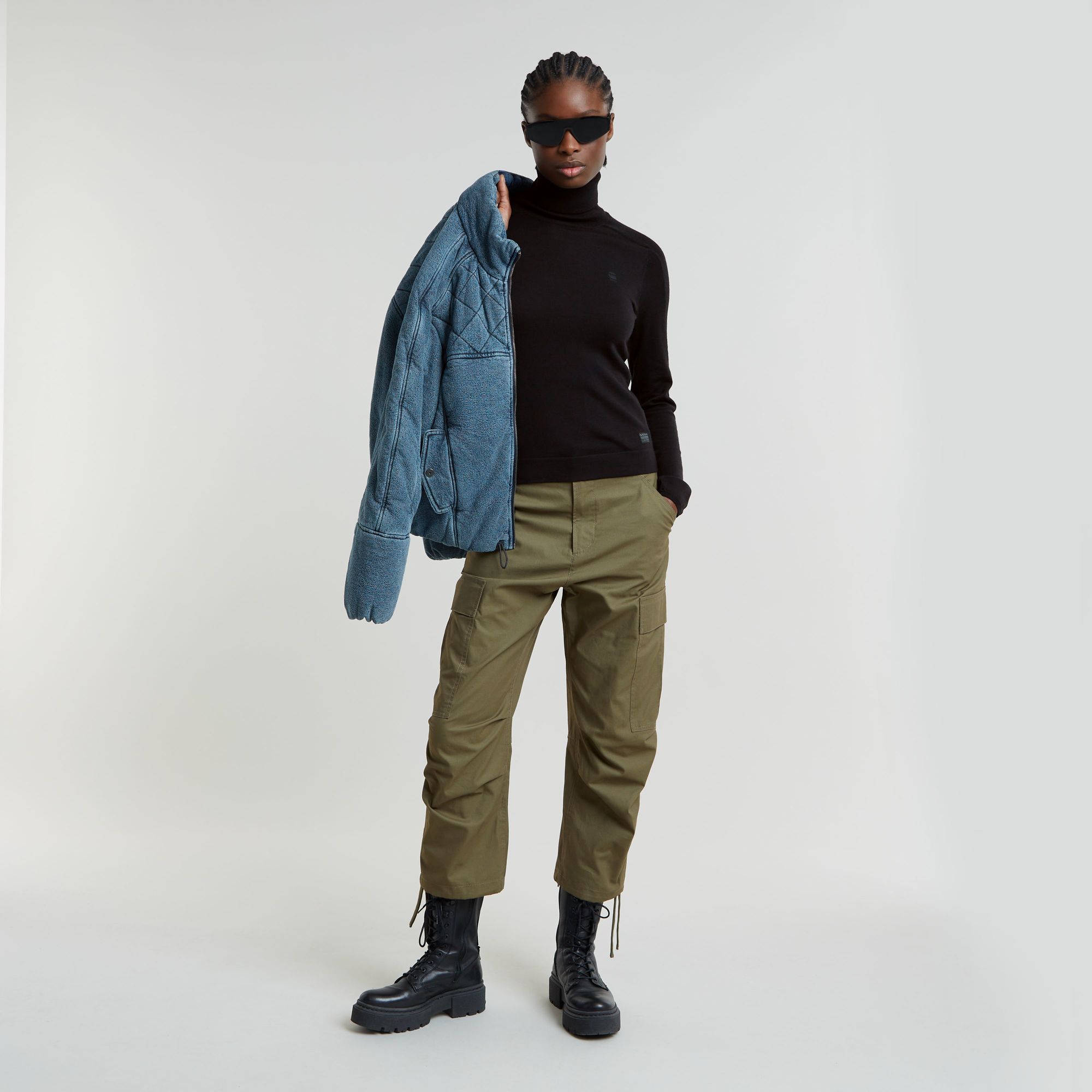 G-Star RAW Cargo Broek Cropped Drawcord Groen Dames