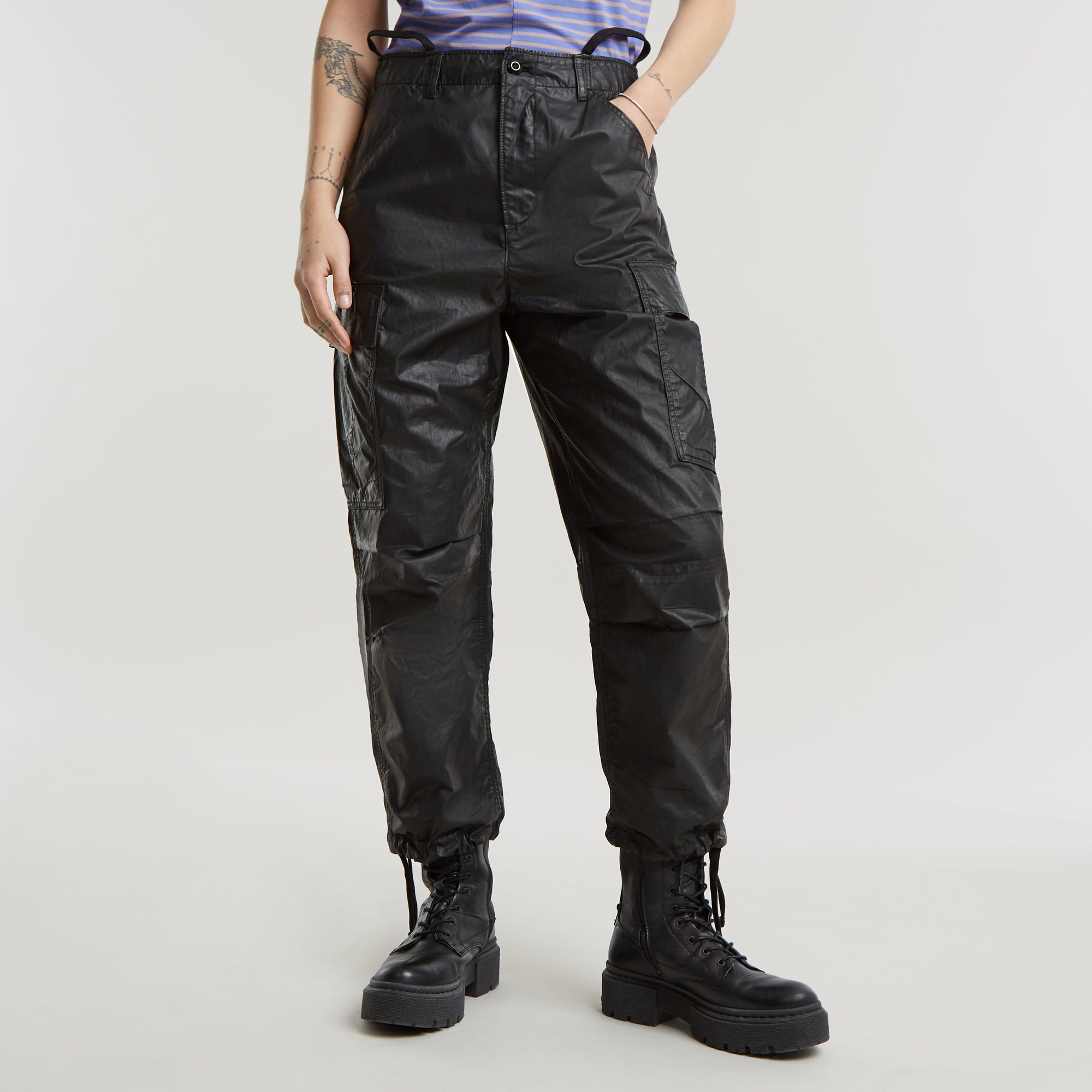 G-Star RAW Cargo Cropped Drawcord Zwart Dames