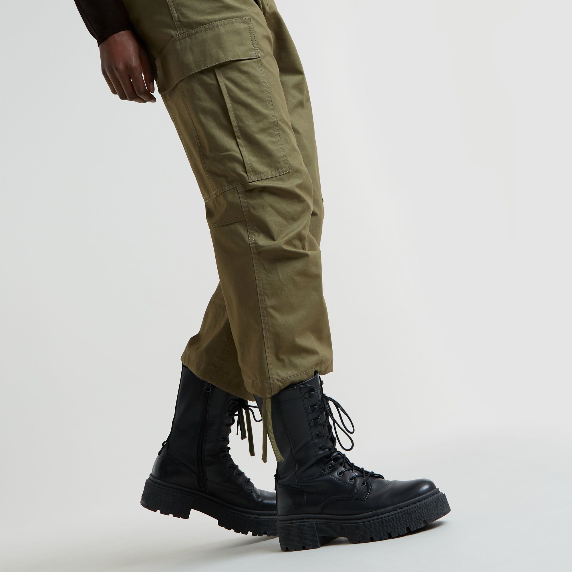 G-Star RAW Cargo Broek Cropped Drawcord Groen Dames