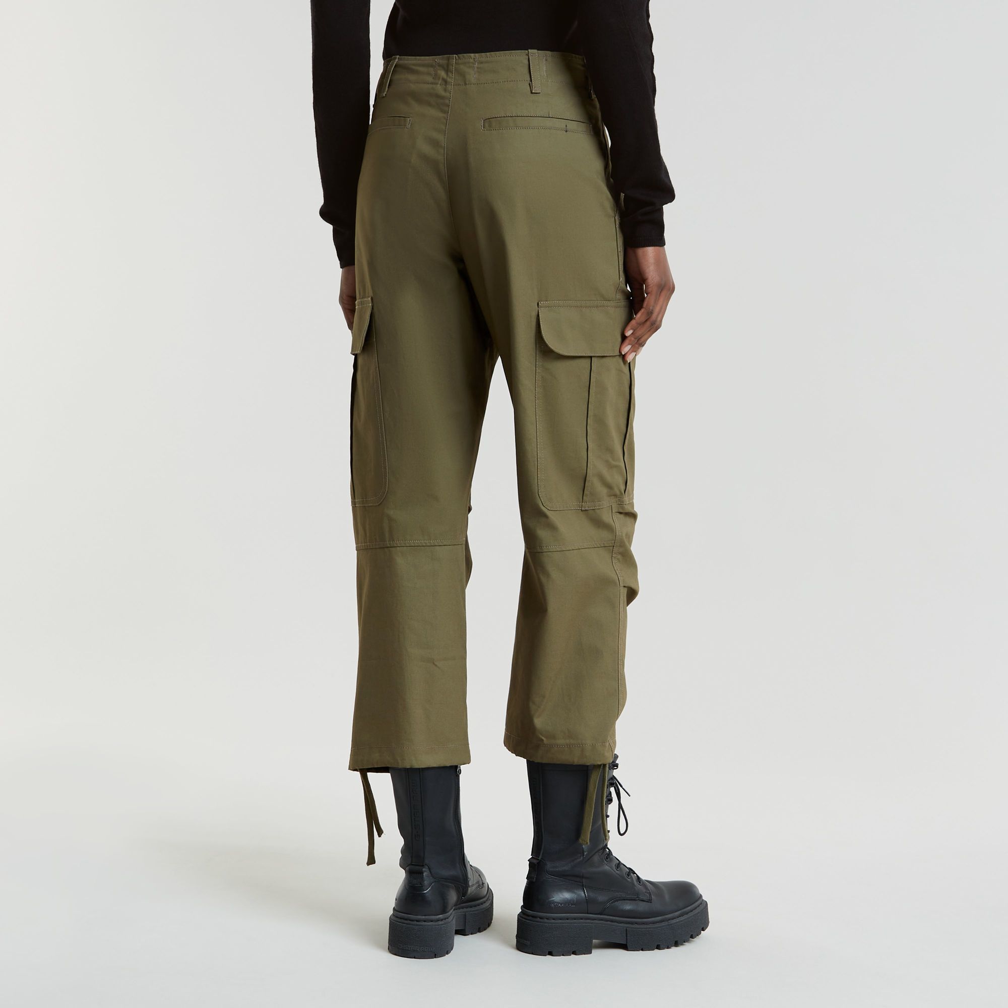 G-Star RAW Cargo Broek Cropped Drawcord Groen Dames