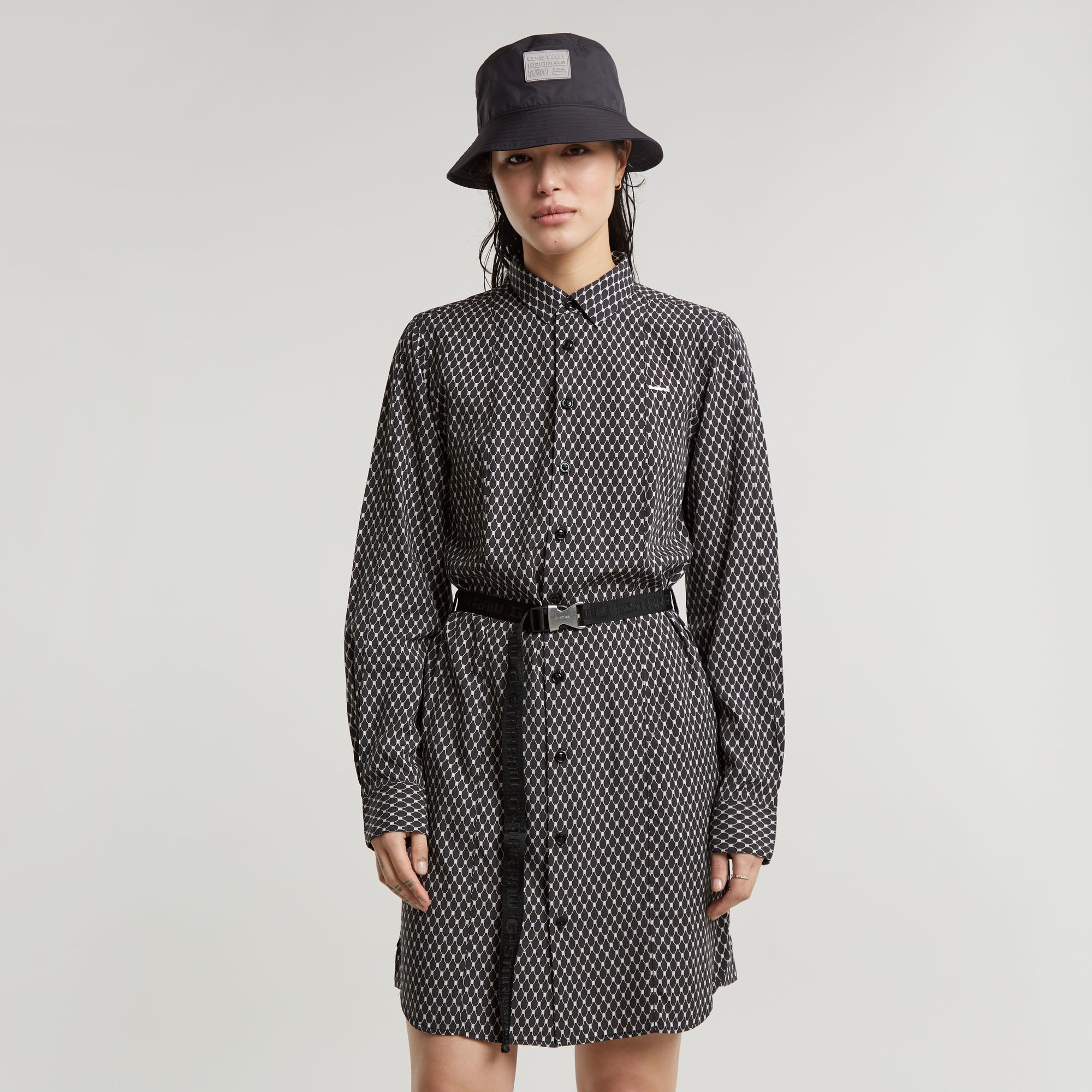 

Belted Shirt Dress - Multi color - Women