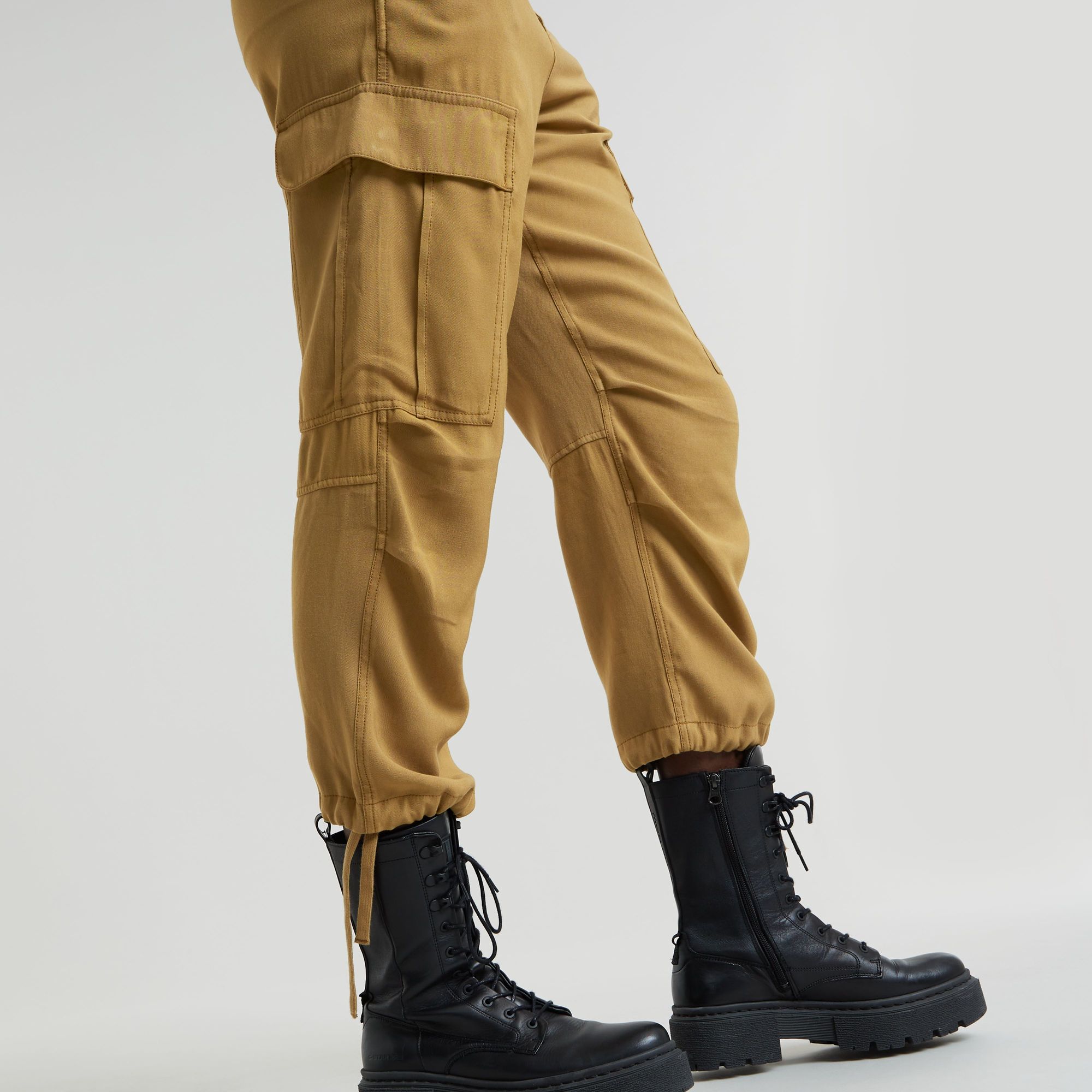G-Star RAW Cargo Broek Cropped Drawcord Beige Dames