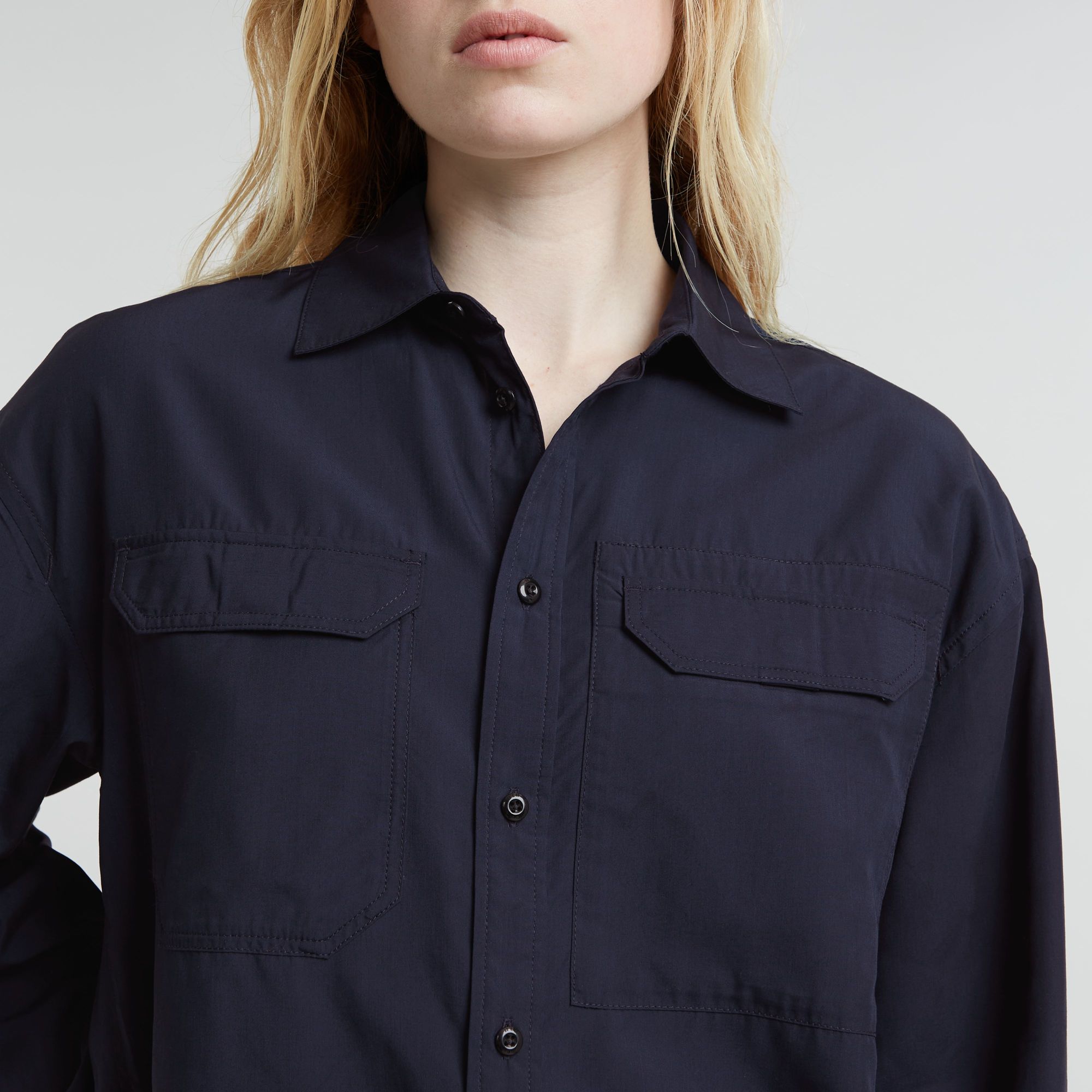 G-Star RAW Cropped Pocket Blouse Donkerblauw Dames