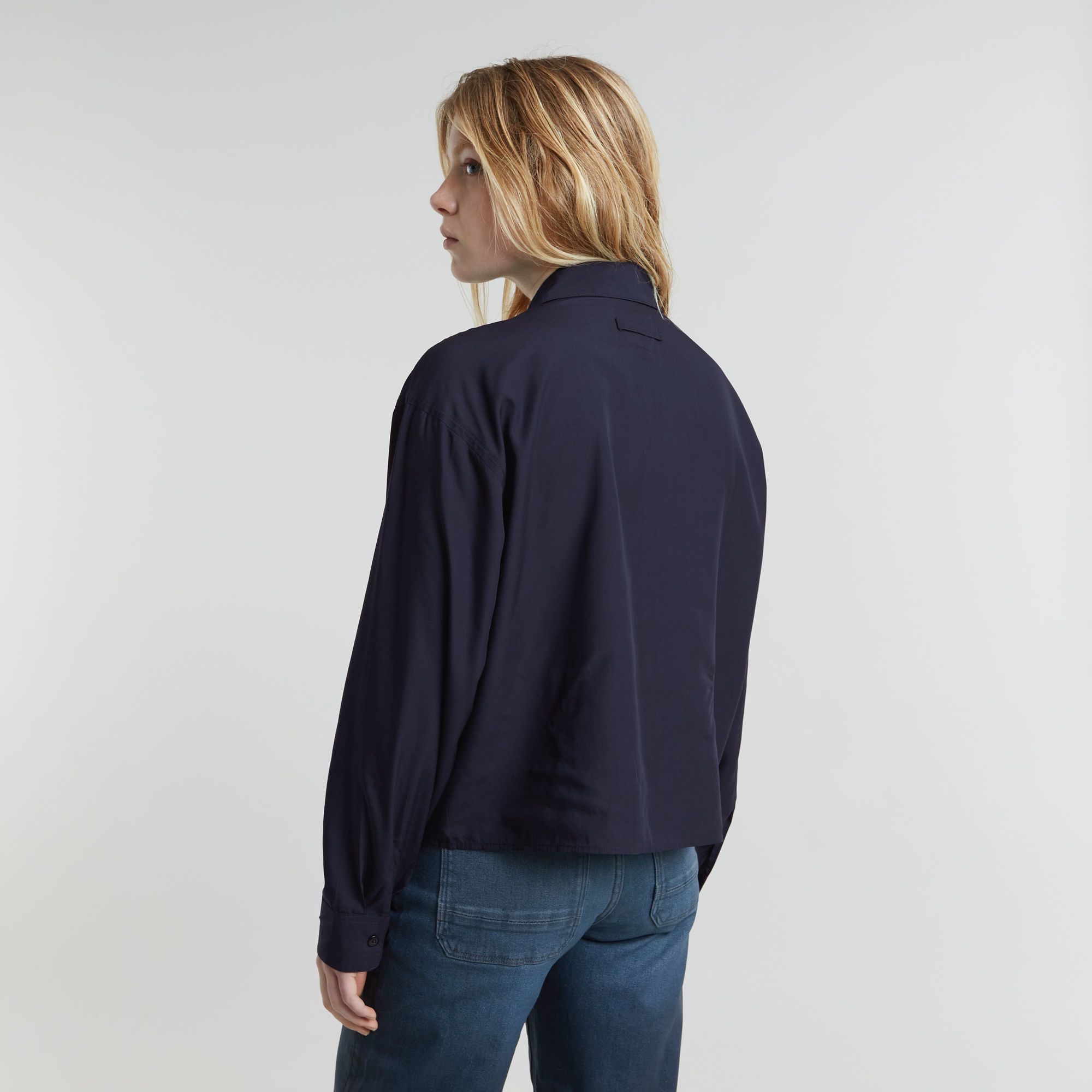 G-Star RAW Cropped Pocket Blouse Donkerblauw Dames