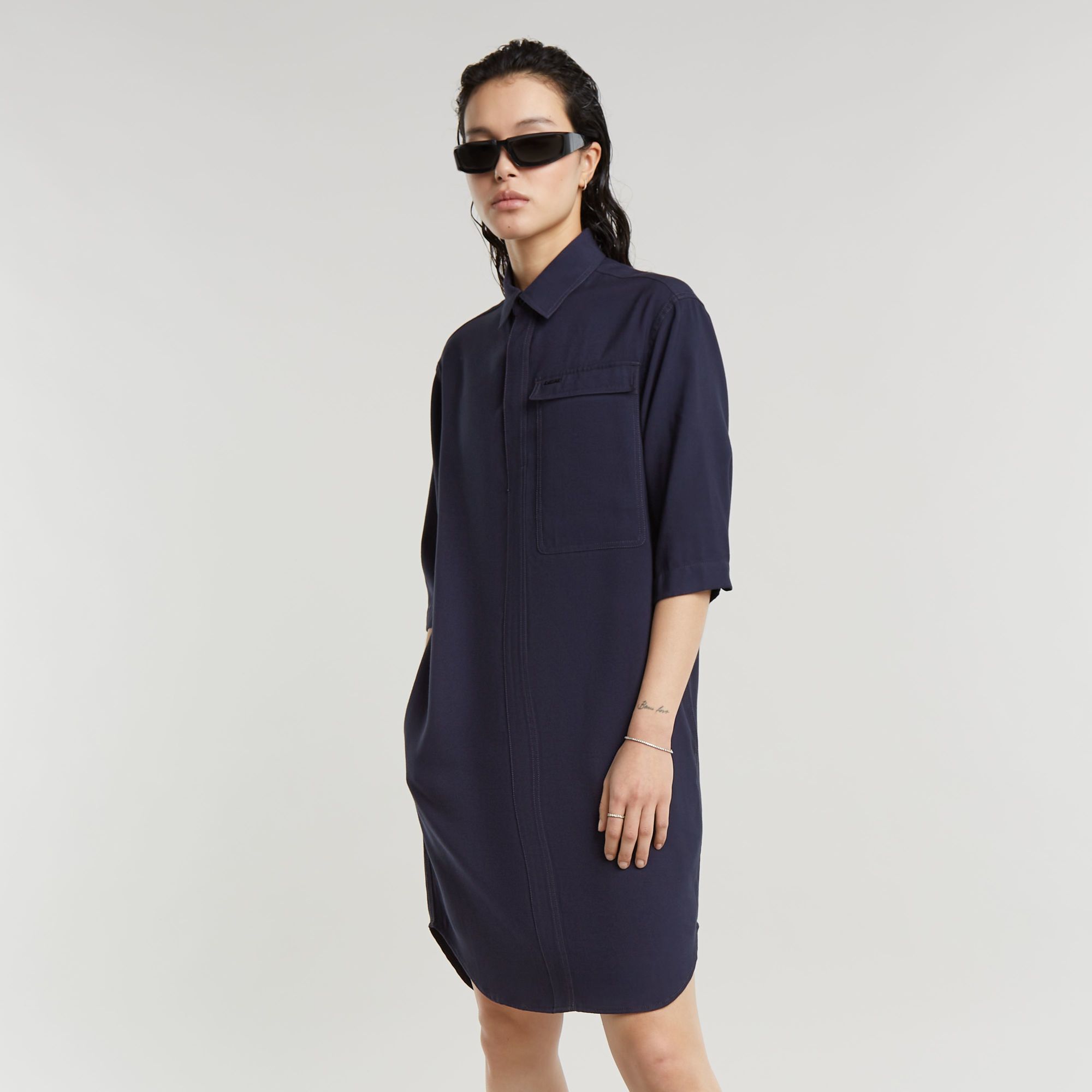 

Cargo Tunic Dress - Dark blue - Women