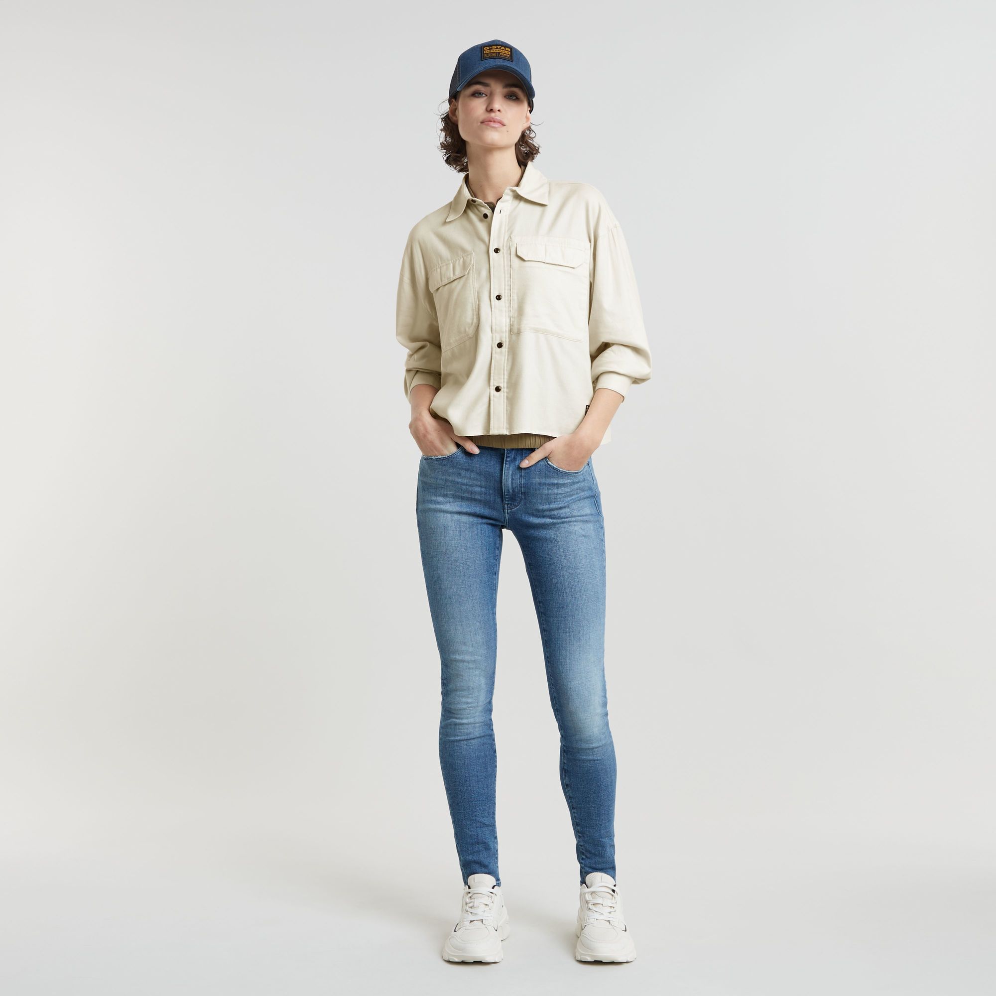 G-Star RAW Cropped Pocket Blouse Wit Dames