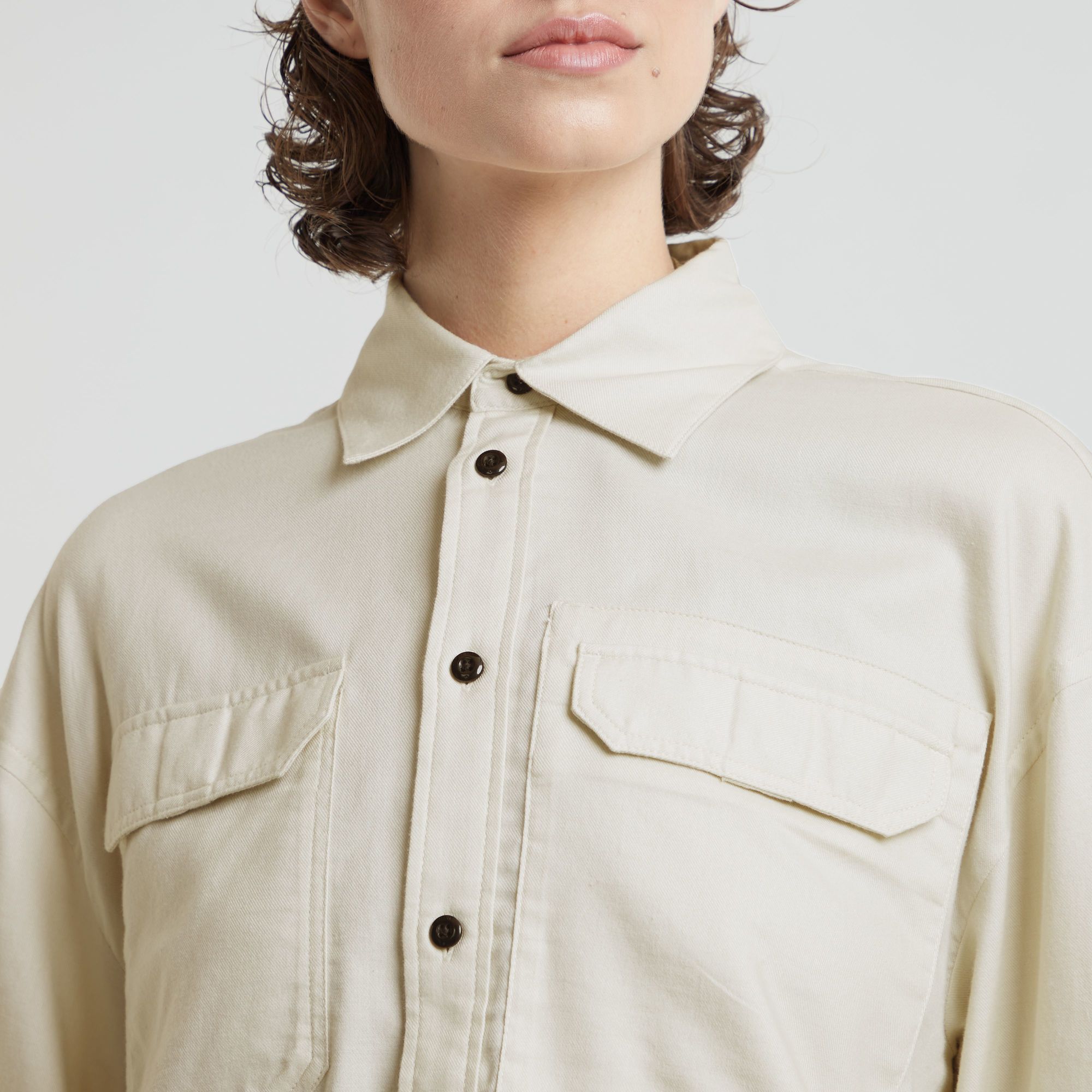 G-Star RAW Cropped Pocket Blouse Wit Dames