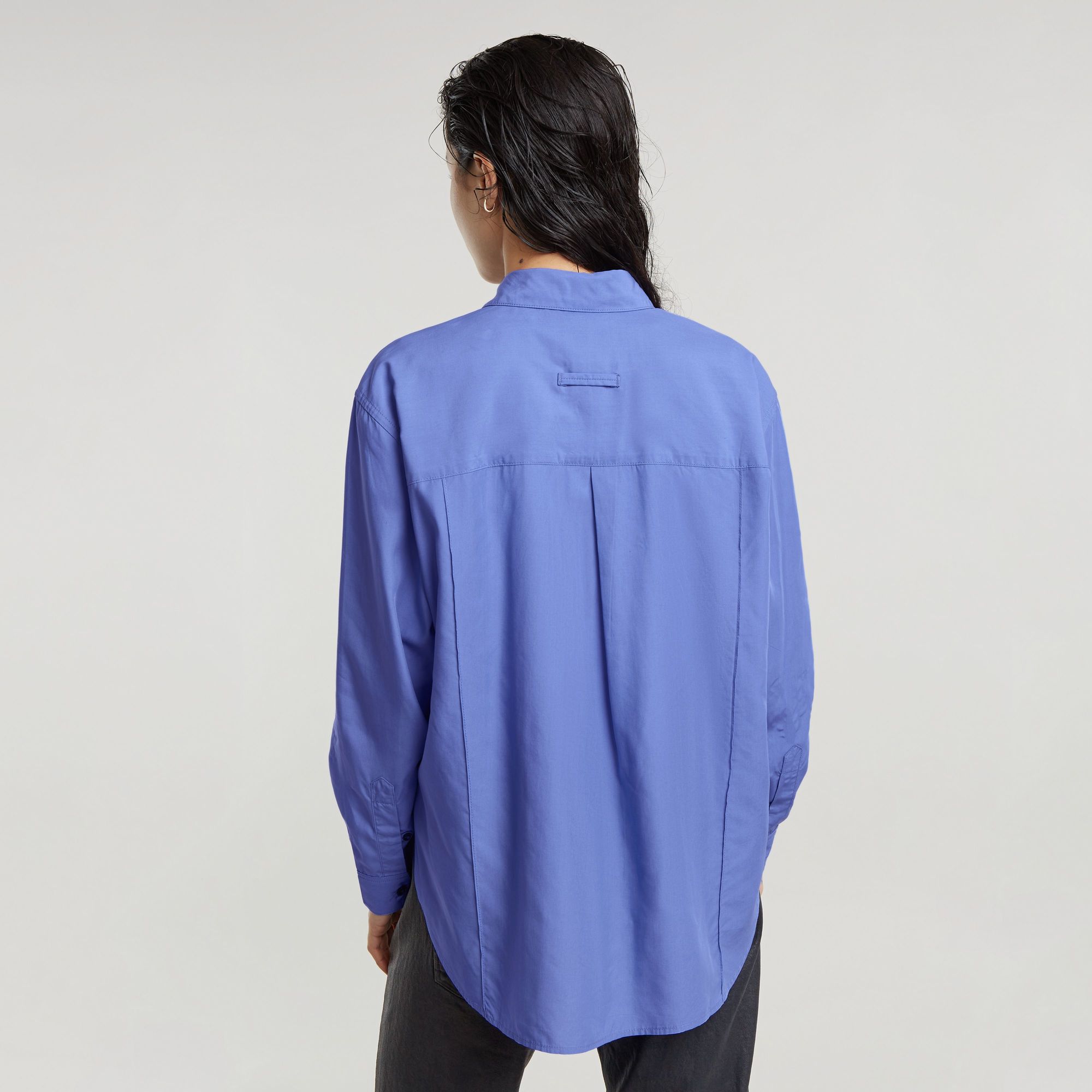 G-Star RAW Boyfriend Pintuck Shirt Midden blauw Dames