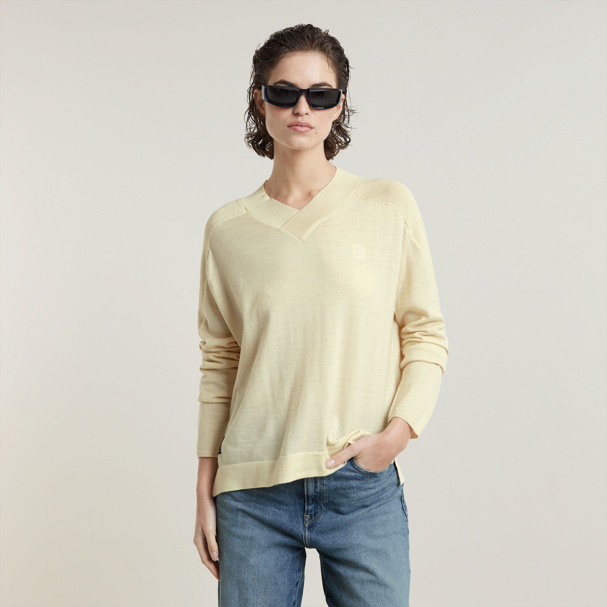 G-Star RAW Core Loose Gebreide Trui Wit Dames