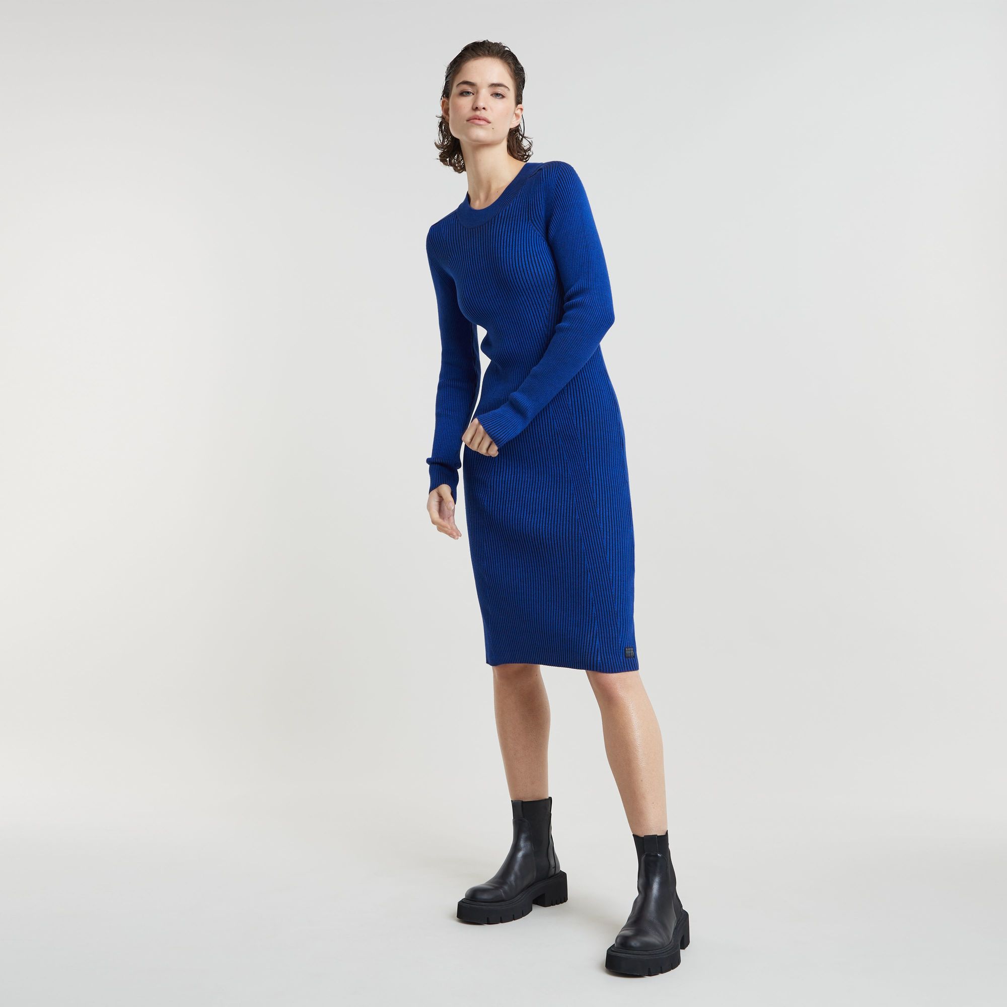 G-Star RAW Plated Slim Gebreide Jurk Meerkleurig Dames