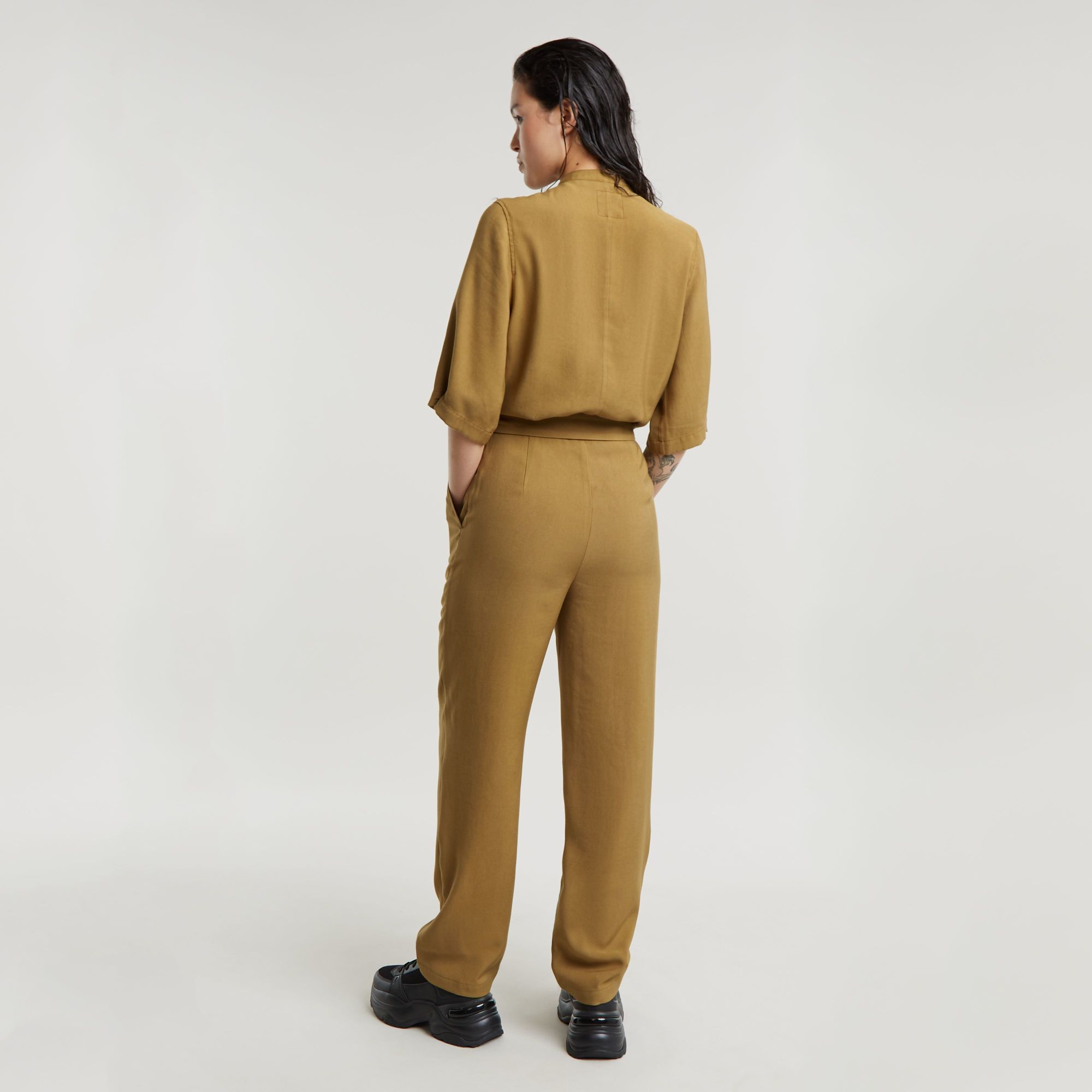 G-Star RAW Fluid Jumpsuit Beige Dames