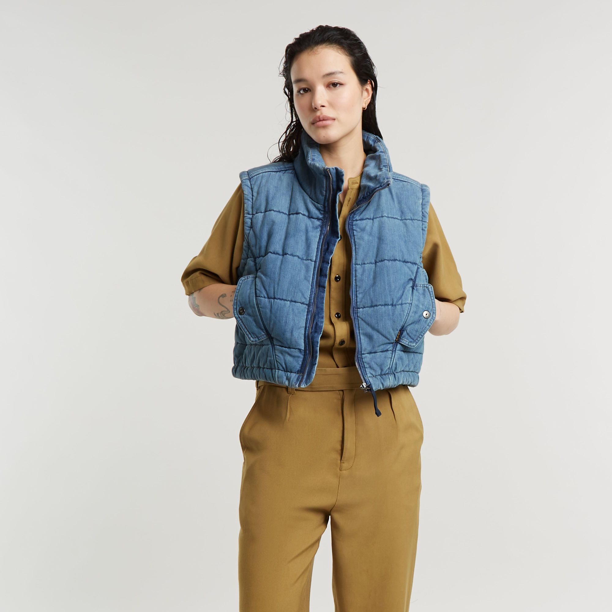 G-Star RAW Fluid Jumpsuit Beige Dames