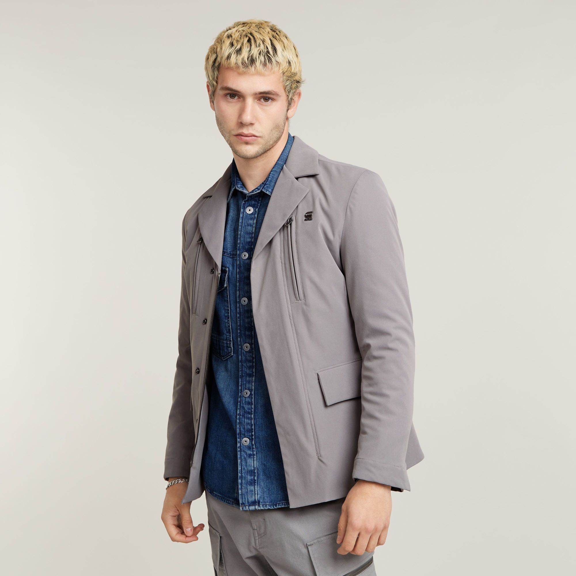 Cargo Zip Tech Blazer - Grau - Herren