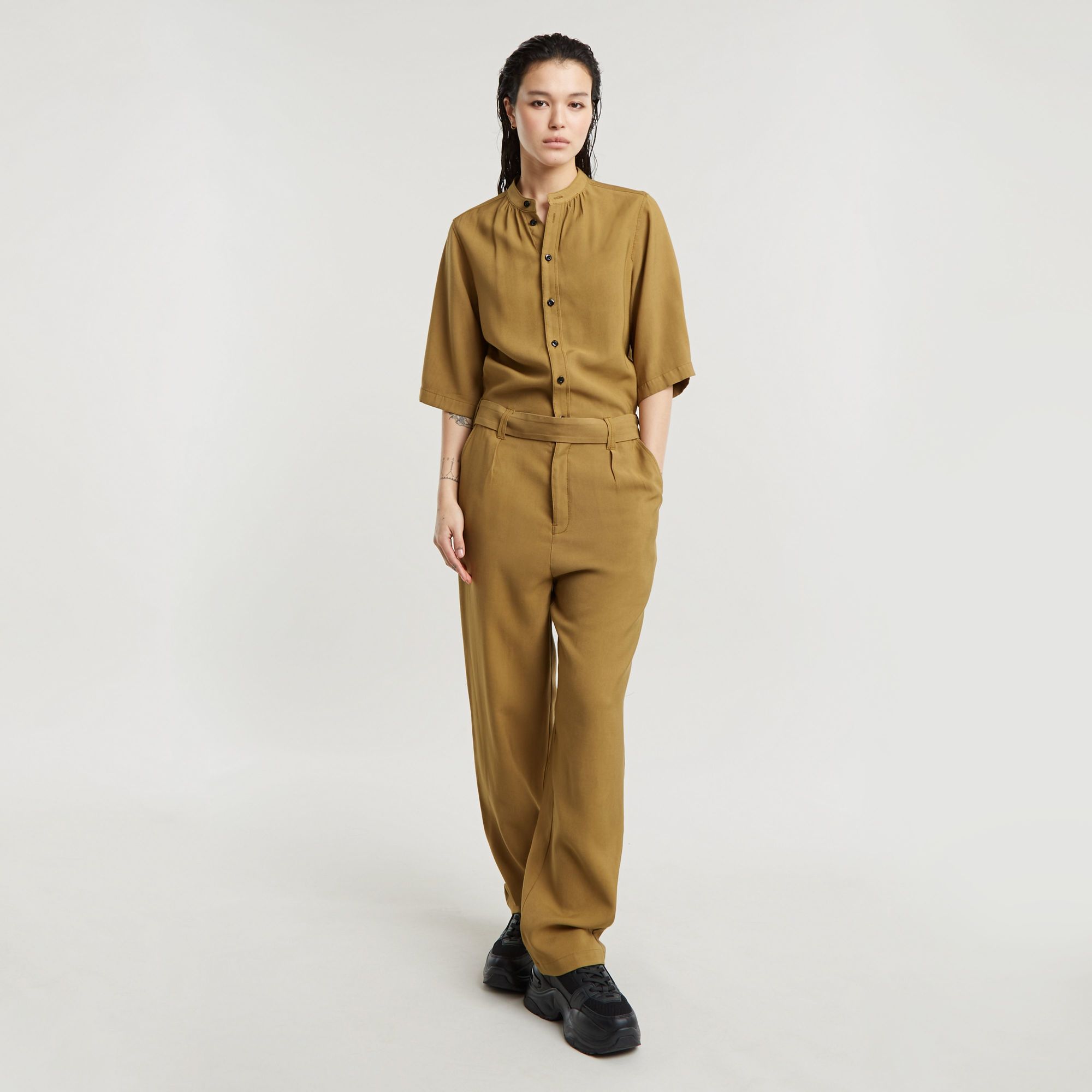 G-Star RAW Fluid Jumpsuit Beige Dames