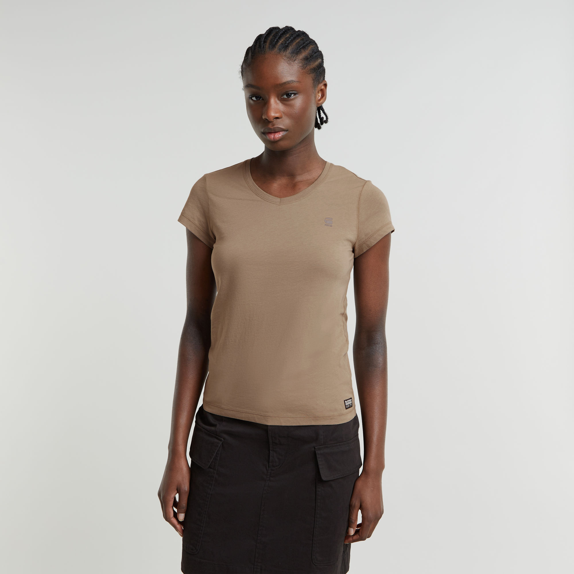 Eyben Slim V-Neck Top 2.0 - Beige - Damen