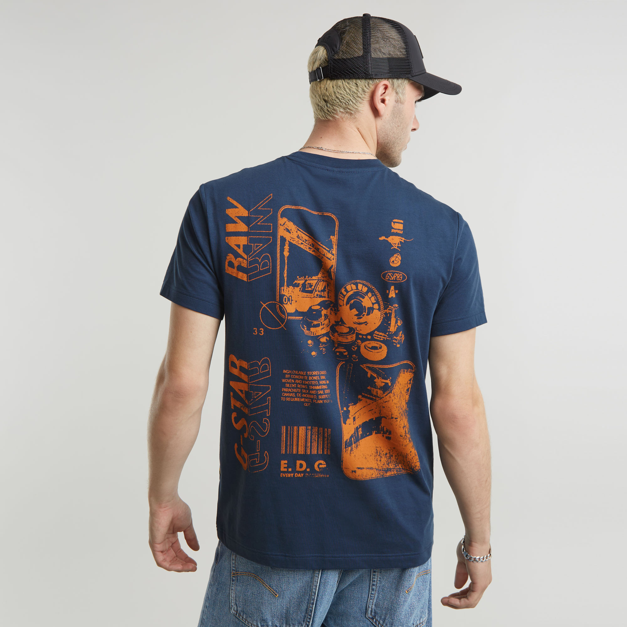 

Poster Back Graphic T-Shirt - Midden blauw - Heren