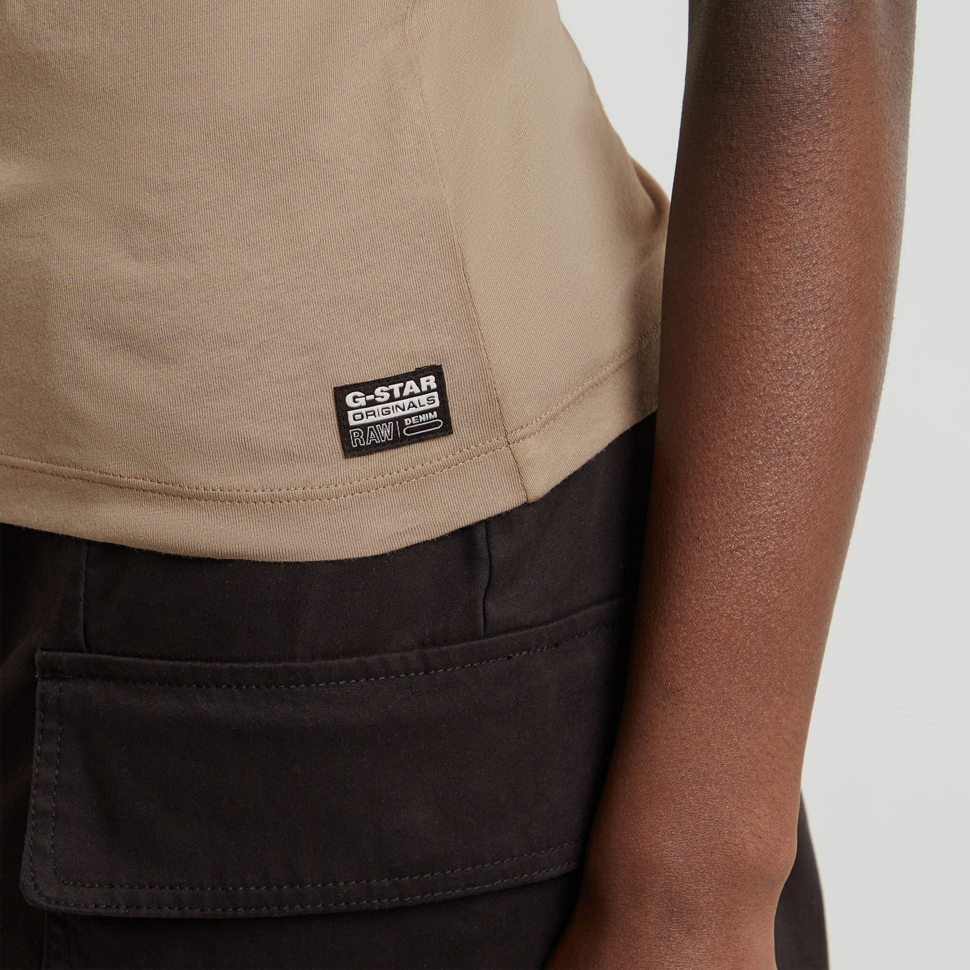G-Star RAW Eyben Slim V-Neck Top 2.0 Beige Dames