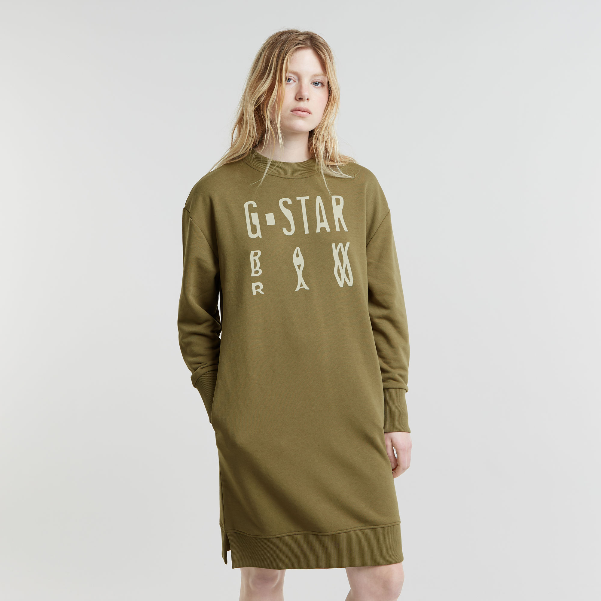 G-Star RAW Chroma Graphic Sweaterjurk - Groen - Dames