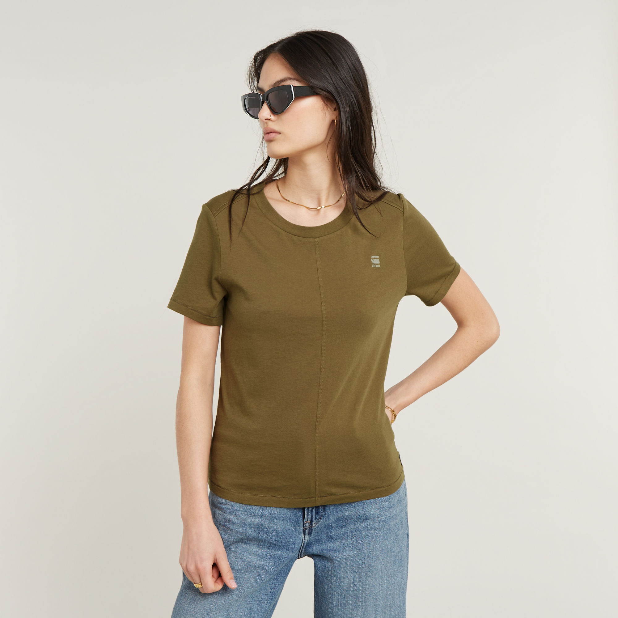 Front Seam Top - Grün - Damen