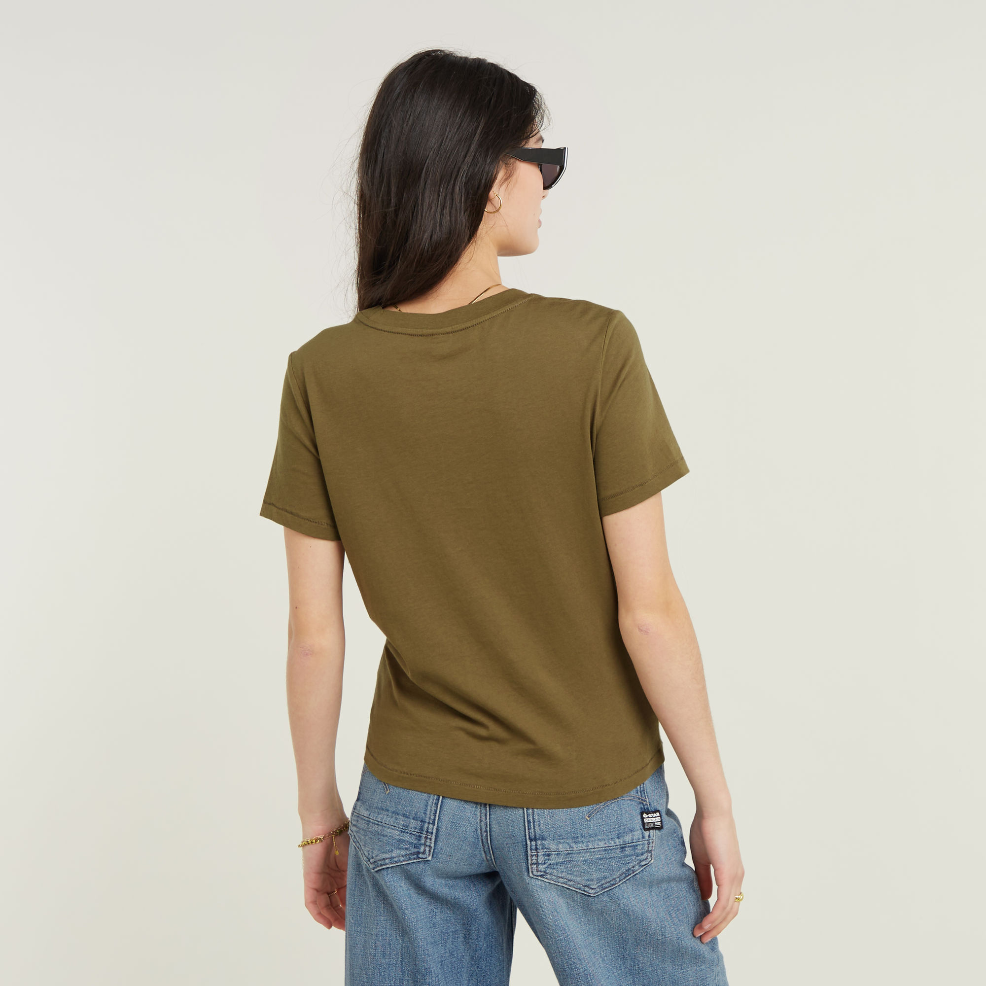 G-Star RAW Front Seam Top Groen Dames