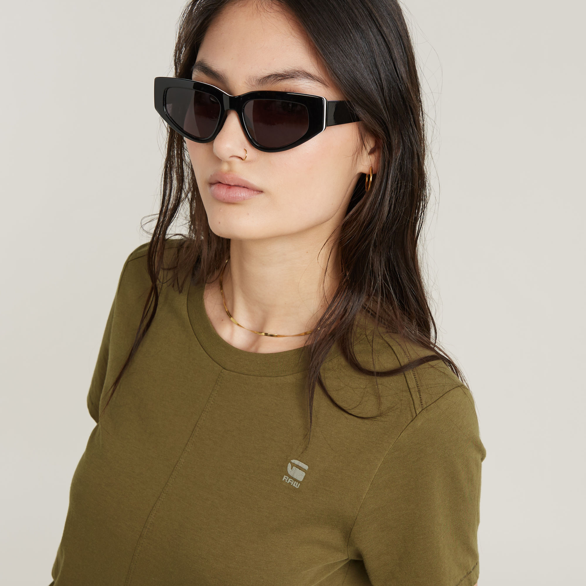 G-Star RAW Front Seam Top Groen Dames