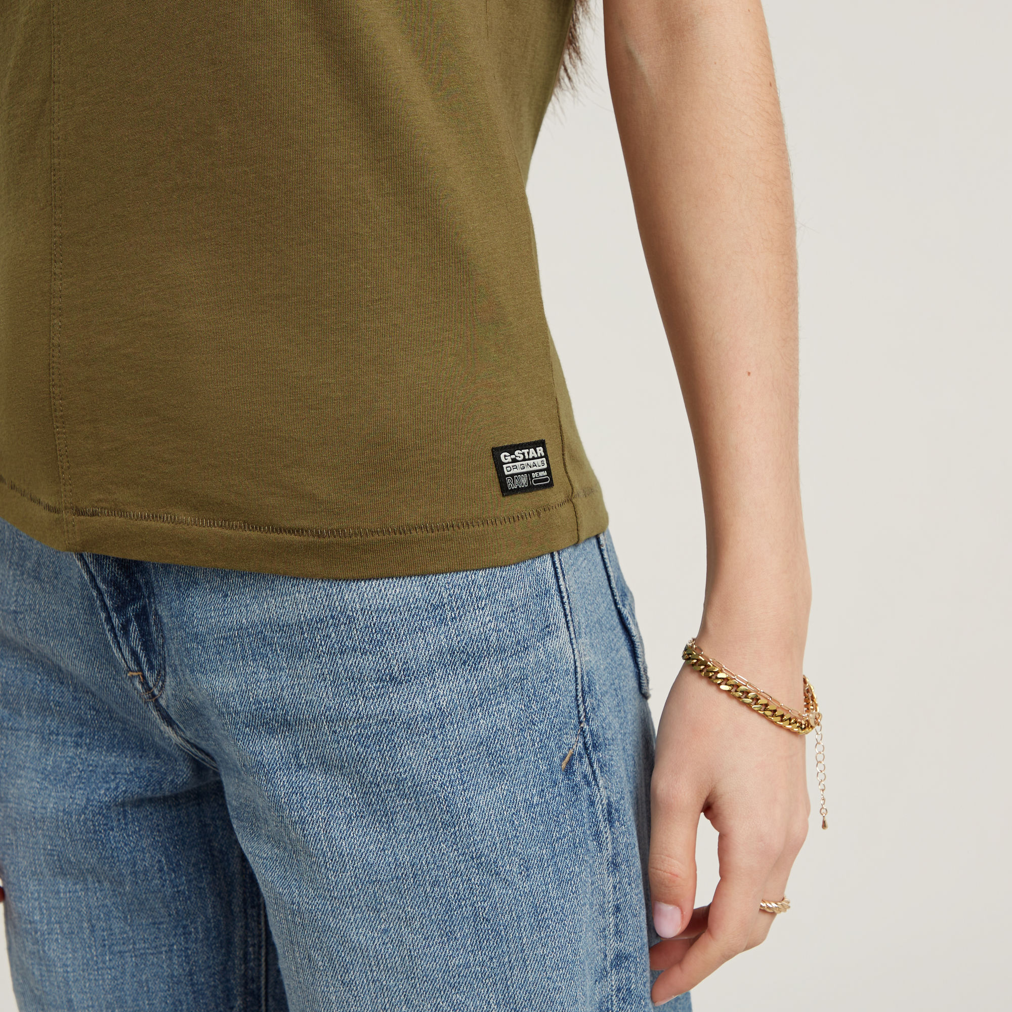 G-Star RAW Front Seam Top Groen Dames