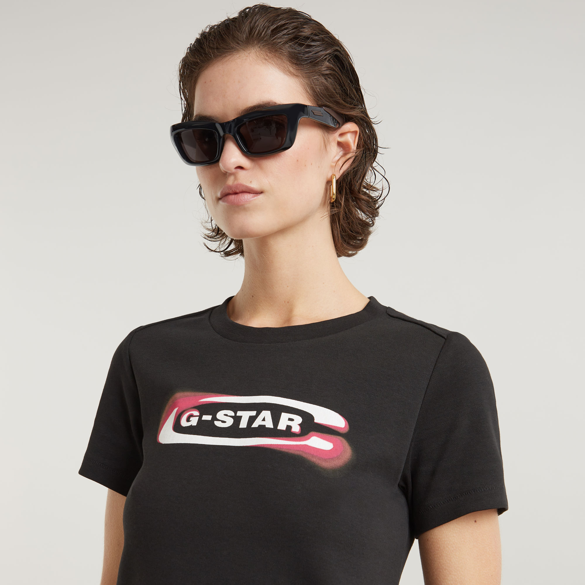 G-Star RAW Old Skool Logo Top Zwart Dames