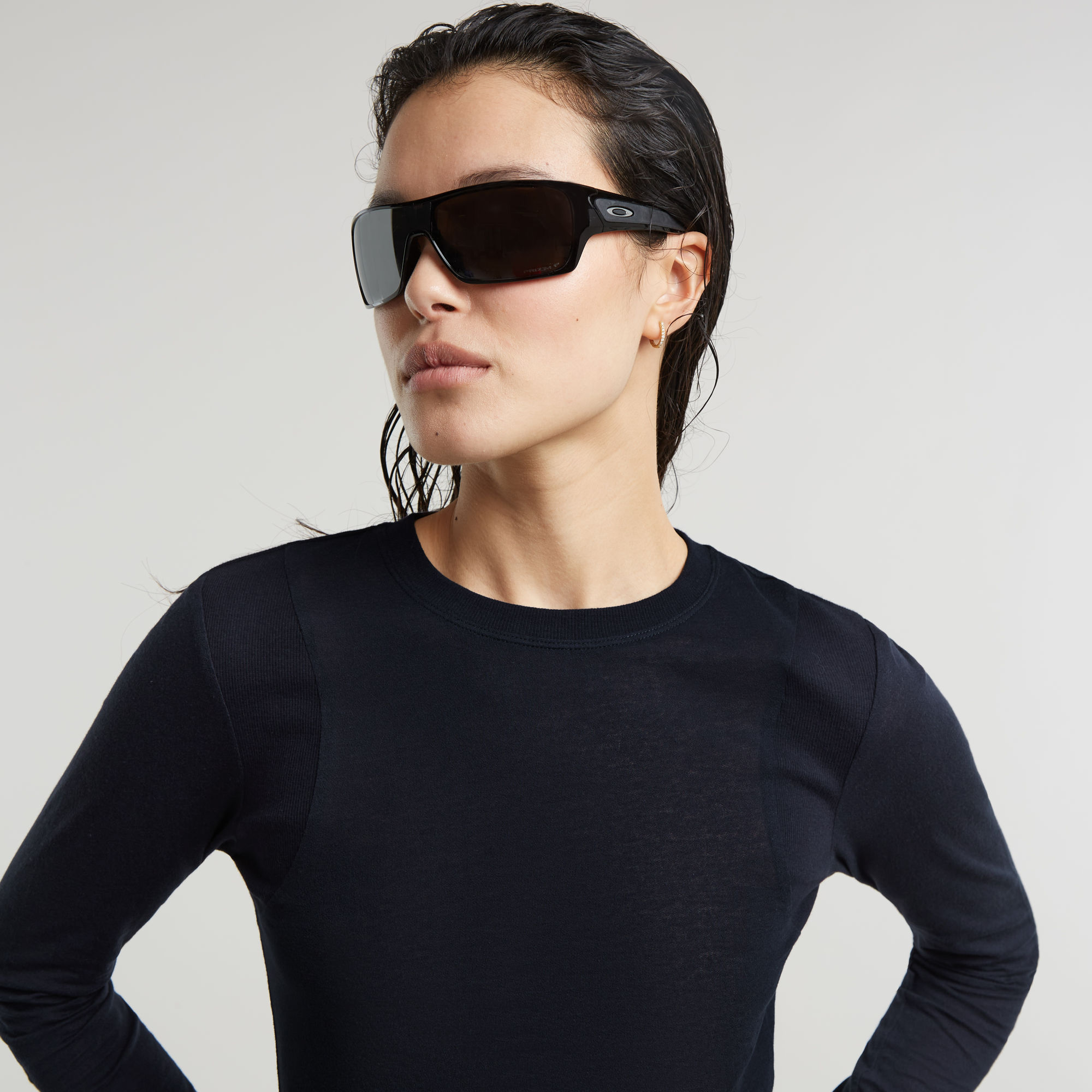 G-Star RAW Ribbed Shoulder Panels Slim Top Donkerblauw Dames