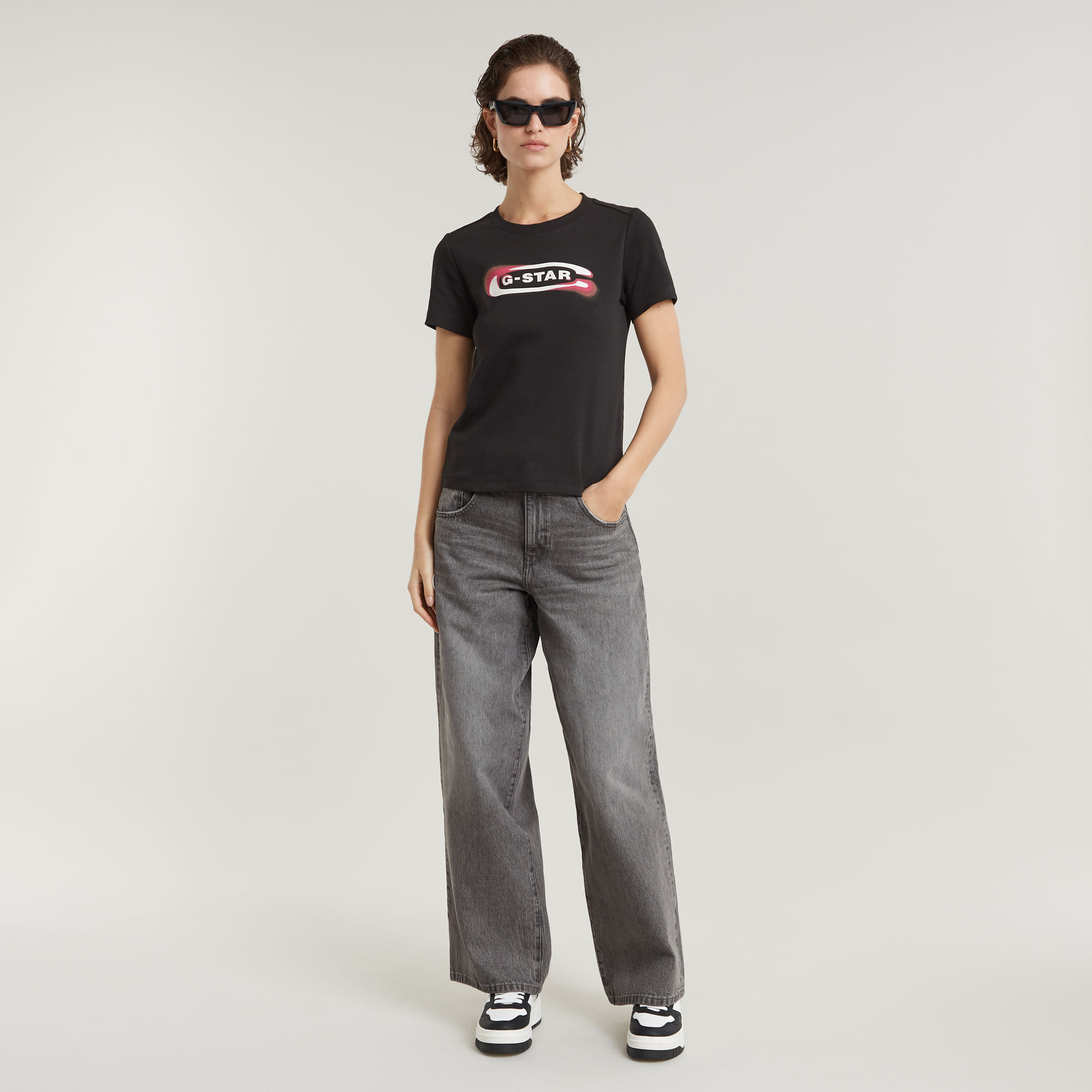 G-Star RAW Old Skool Logo Top Zwart Dames