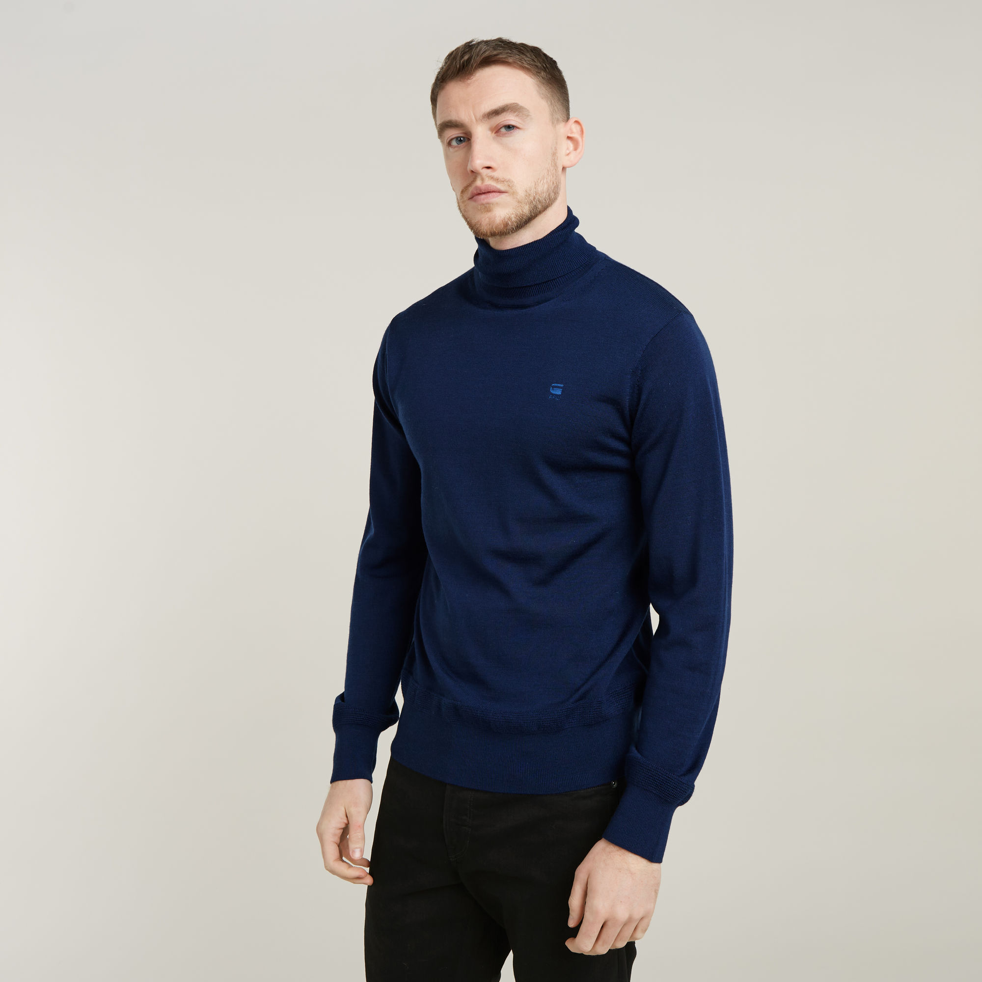 Premium Core Turtle Neck Knitted Pullover - Dunkelblau - Herren