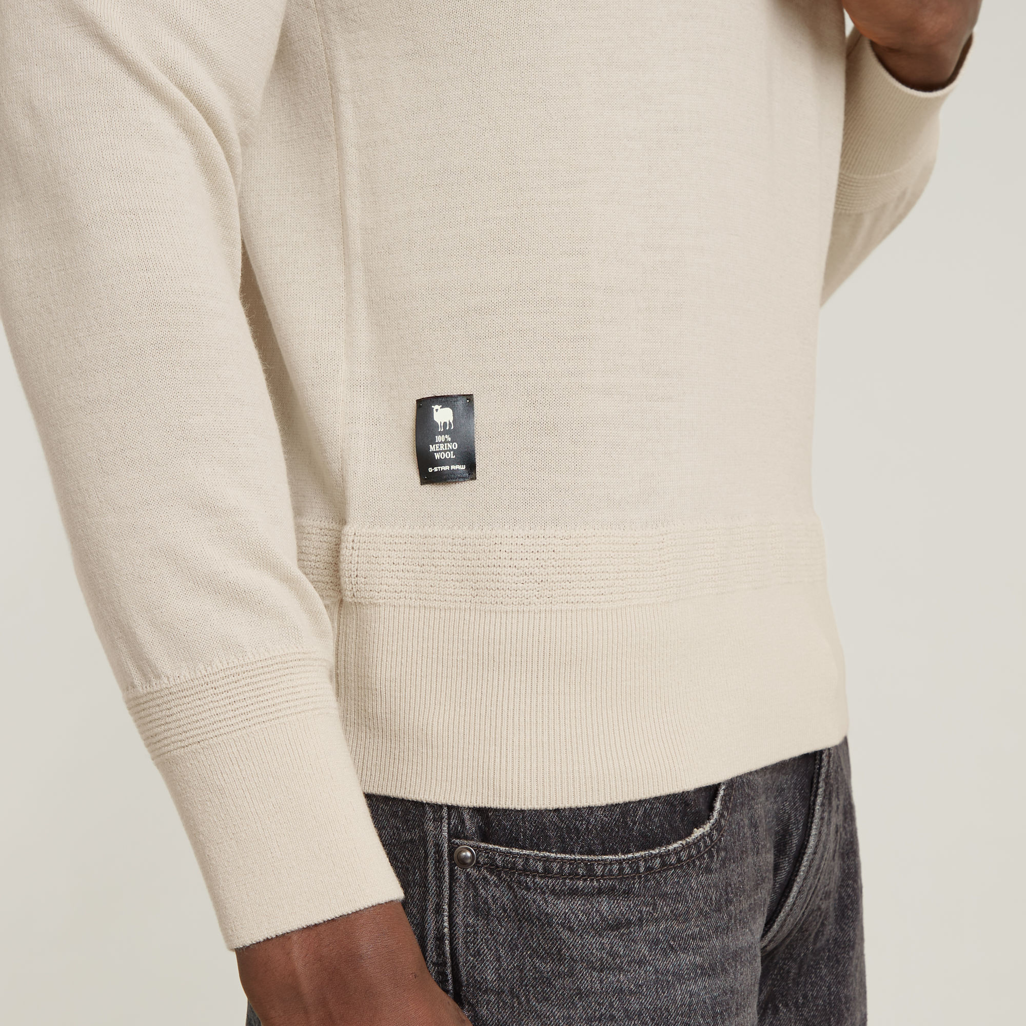 G-Star RAW Premium Core Gebreide Coltrui Wit Heren