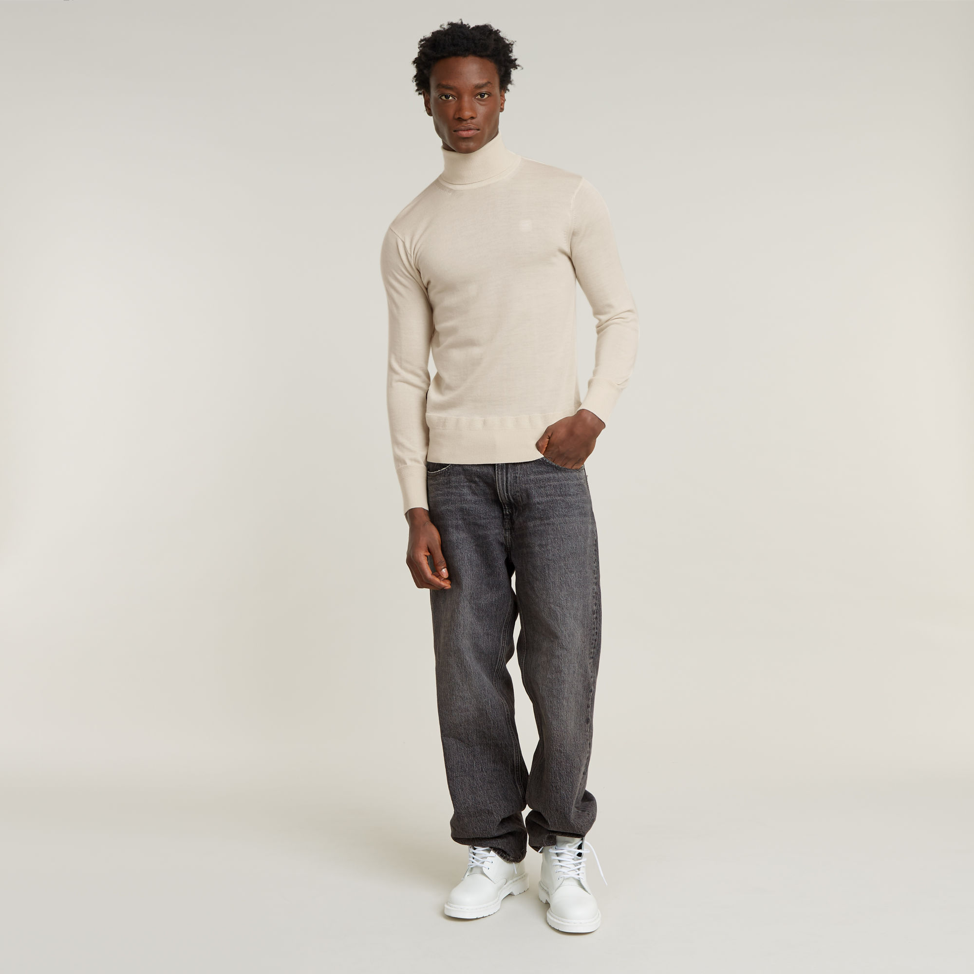G-Star RAW Premium Core Gebreide Coltrui Wit Heren
