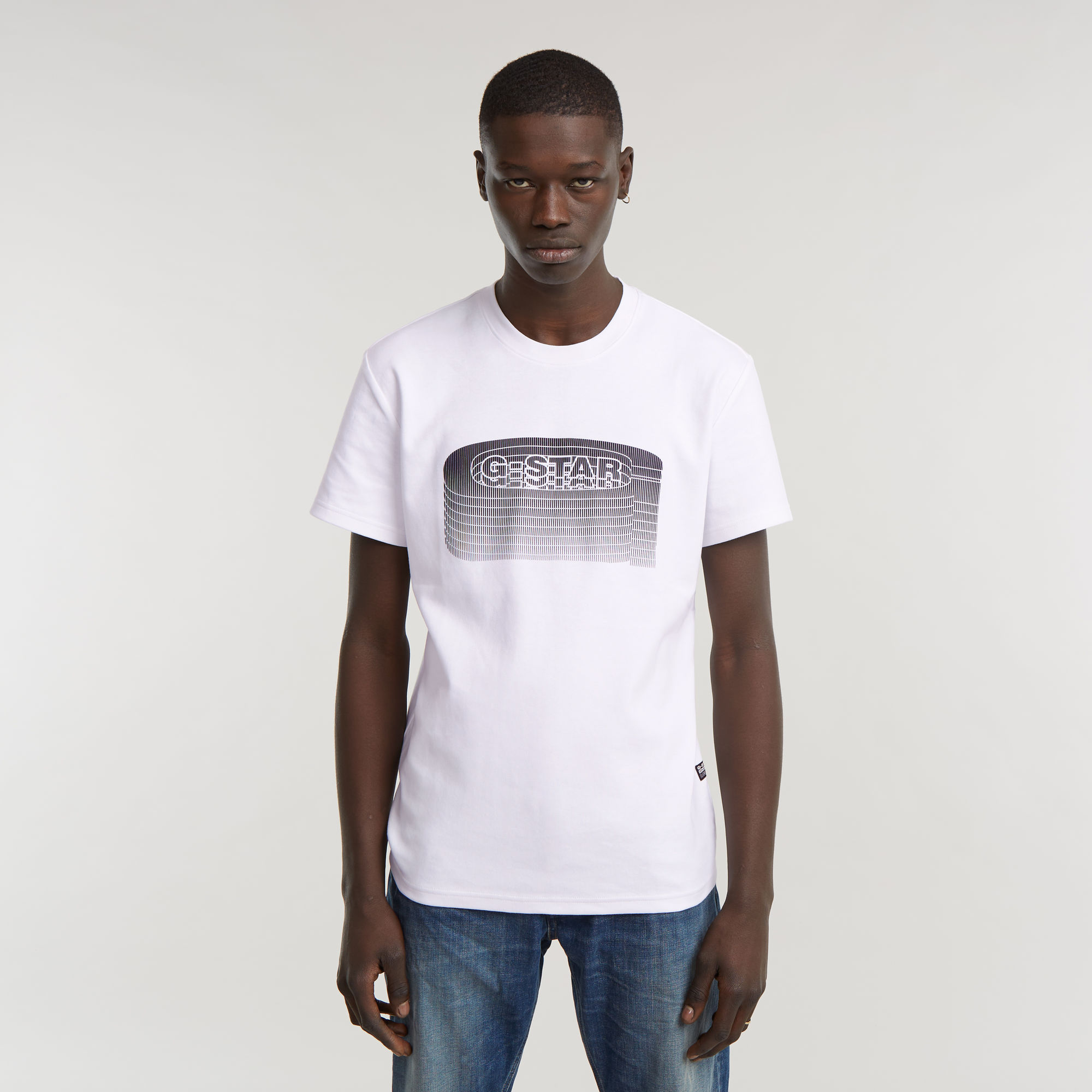 G-Star RAW Stacked Old Skool Logo T-Shirt Wit Heren
