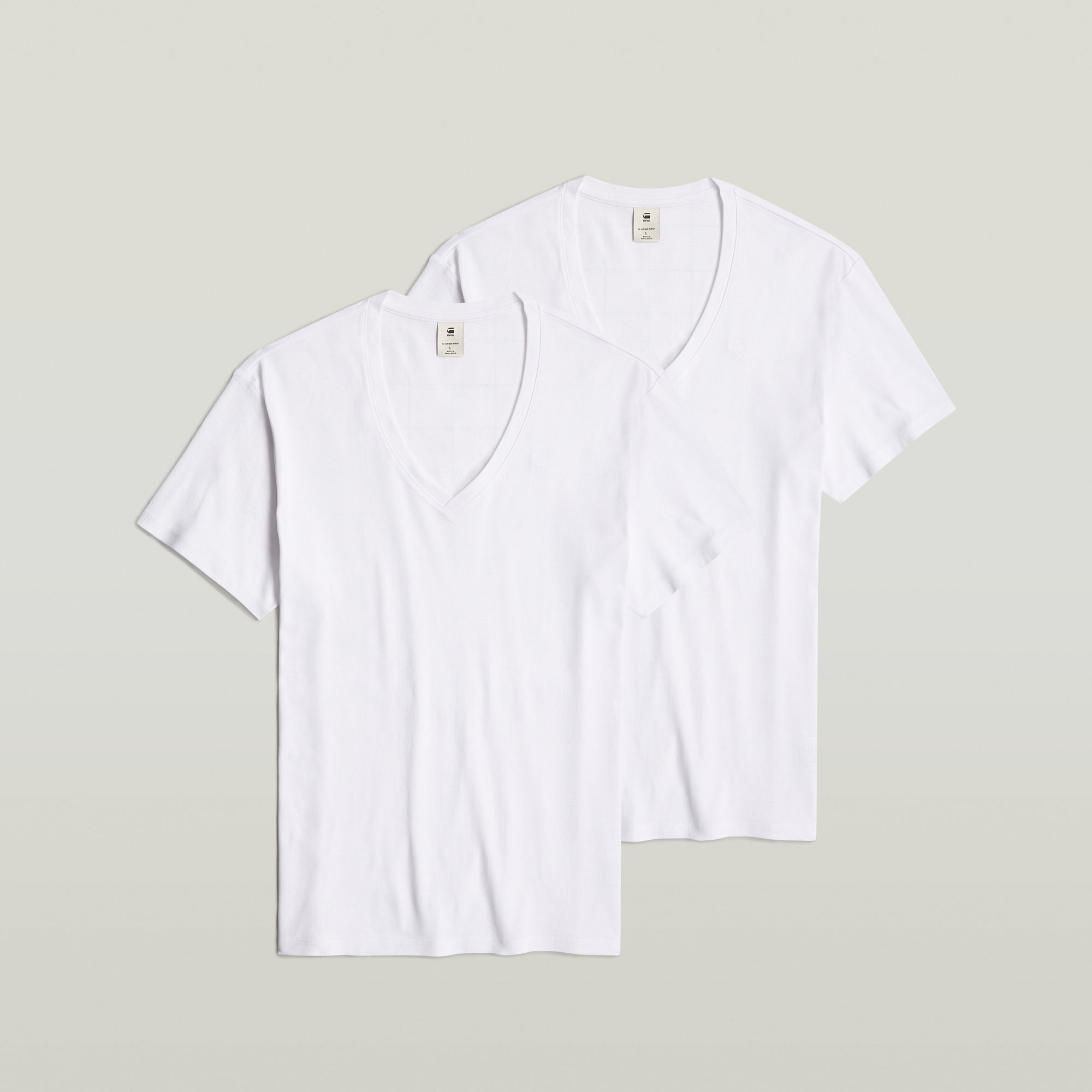 G-Star RAW Base V-Hals T-Shirt Set Van Twee Wit Heren