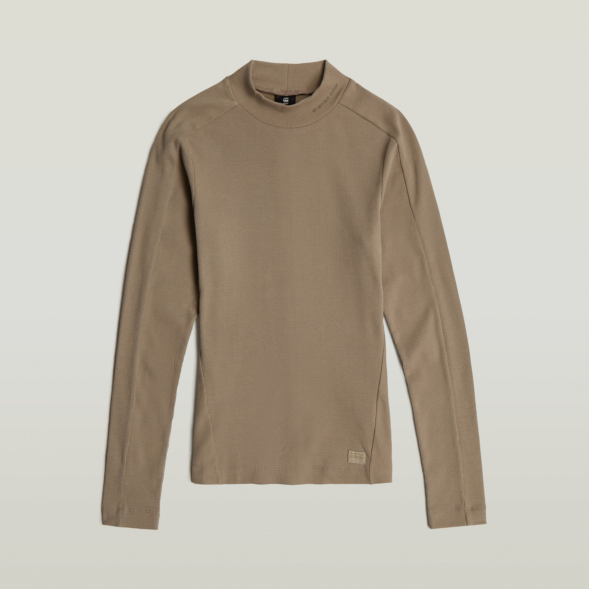 G-Star RAW Slim Rib Mock Top Beige Dames