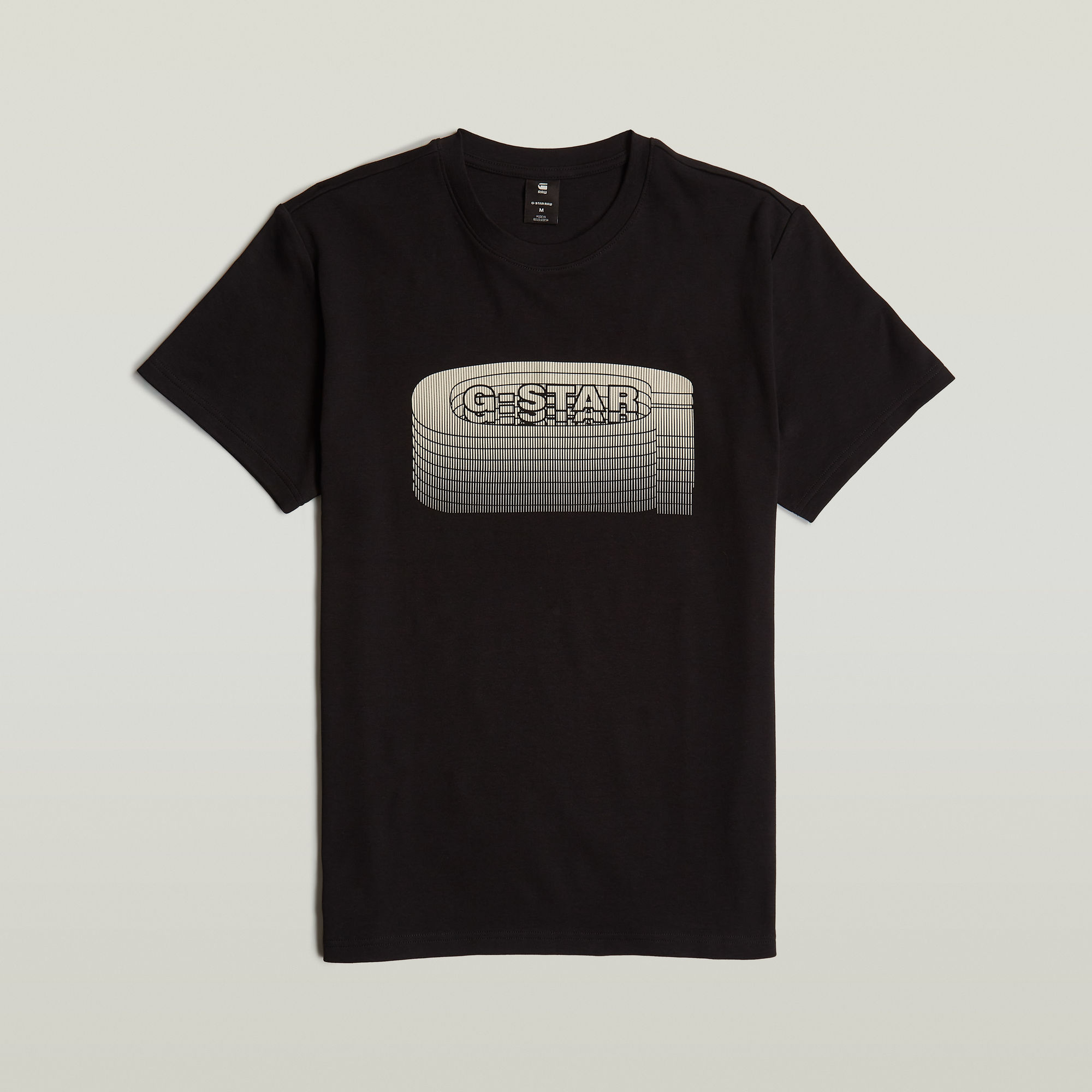 G-Star RAW Stacked Old Skool Logo T-Shirt Zwart Heren