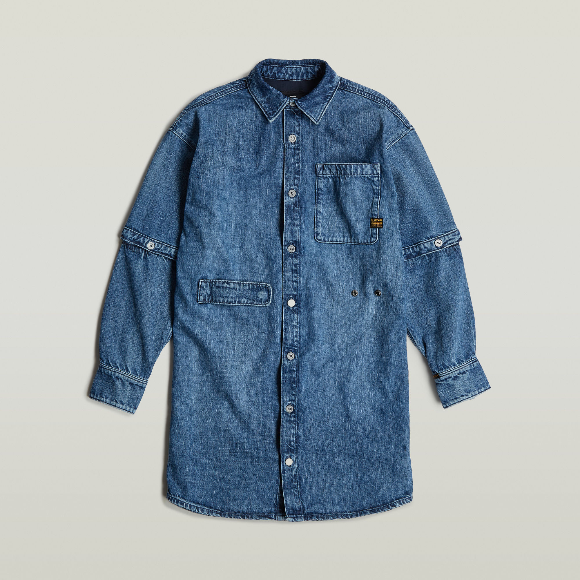 G-Star RAW Modular Blousejurk Midden blauw Dames