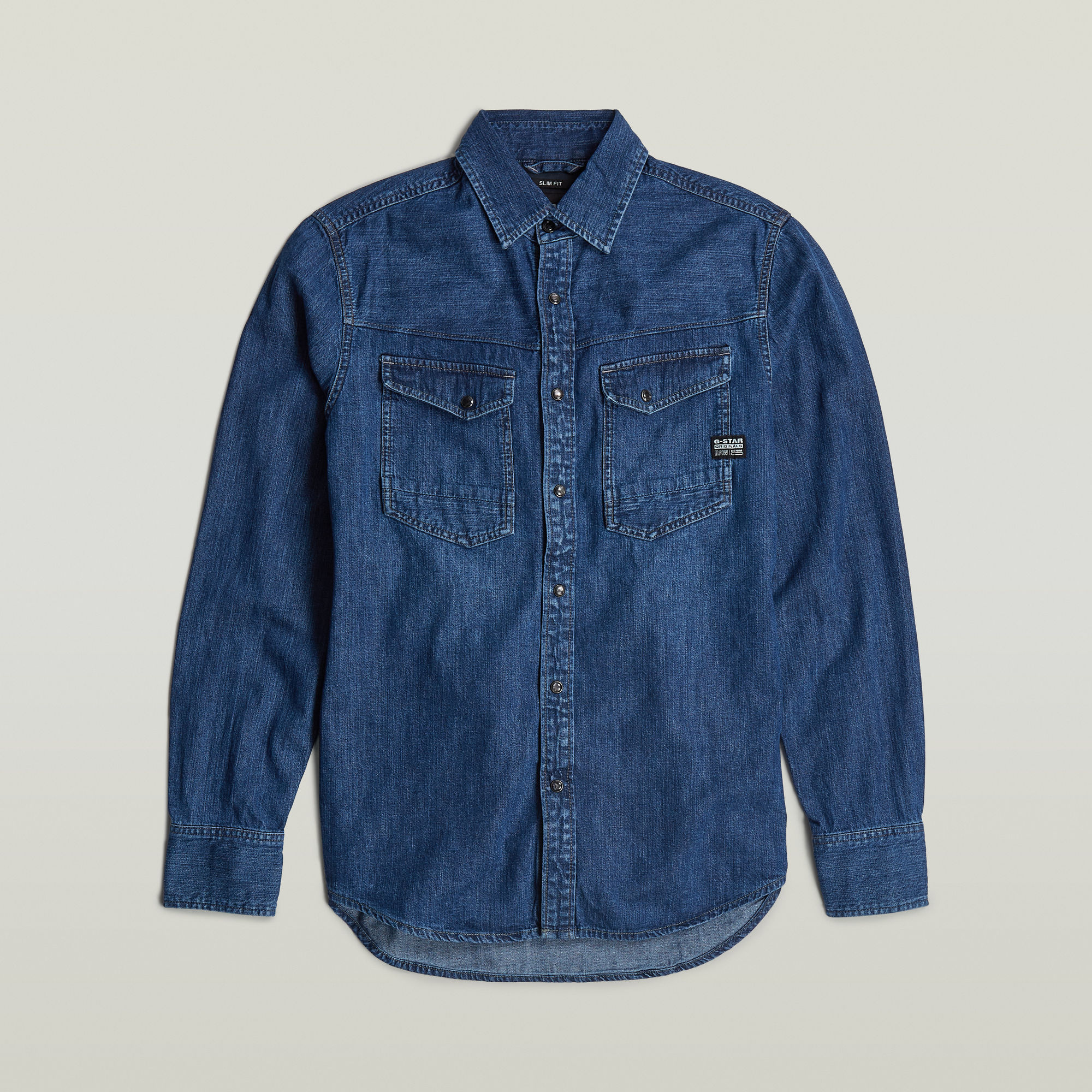 Thumbnail - Dakota Slim Denim Hemd - Dunkelblau - Herren