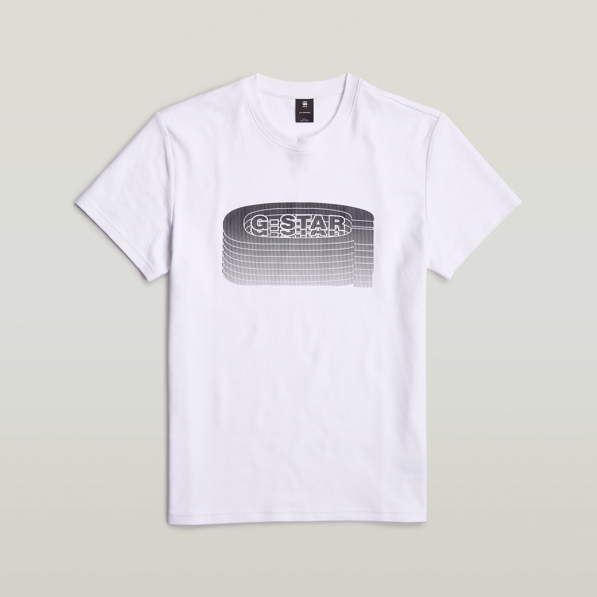 G-Star RAW Stacked Old Skool Logo T-Shirt Wit Heren