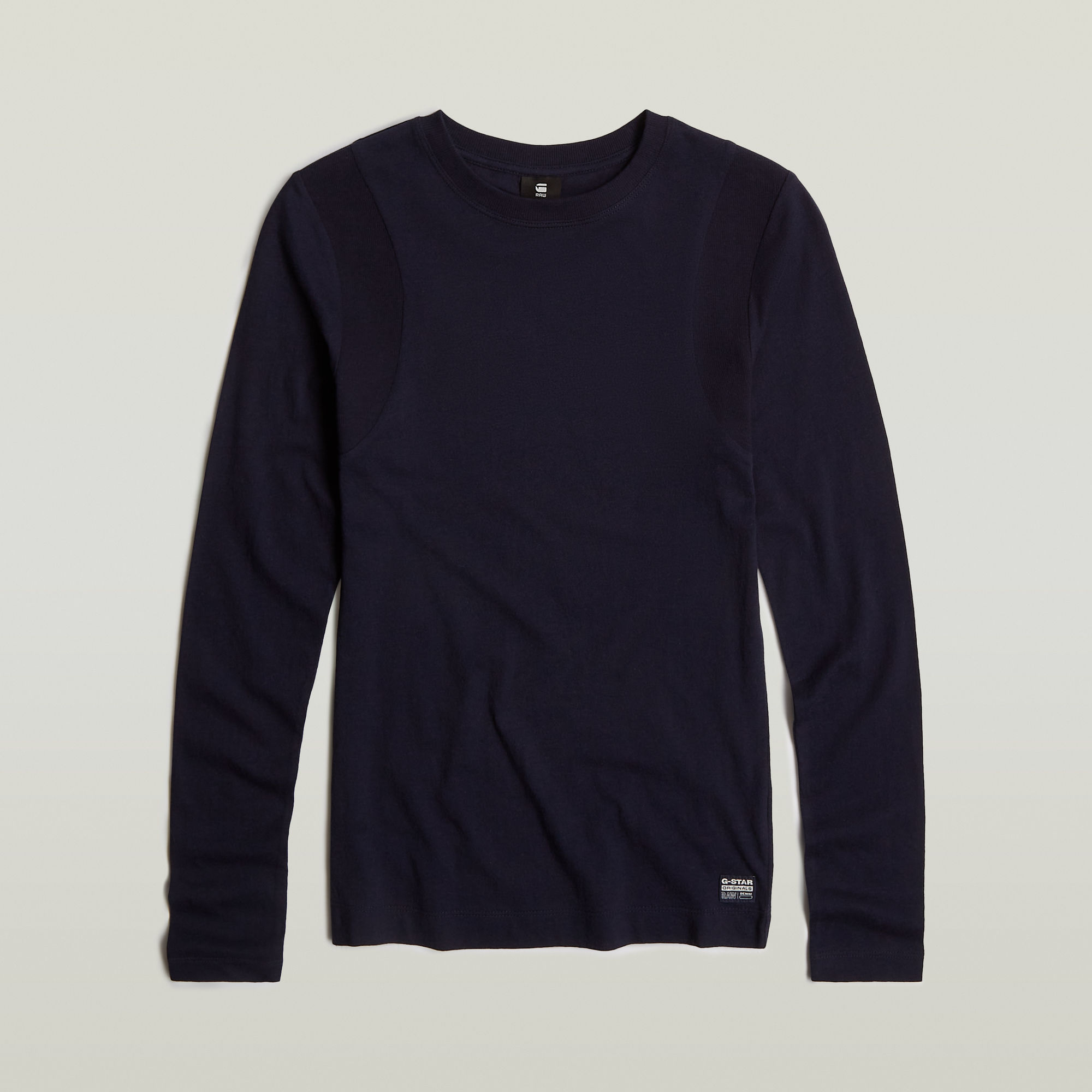 G-Star RAW Ribbed Shoulder Panels Slim Top Donkerblauw Dames